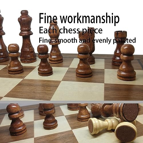 Wooden Chess Pieces Set 3 Inch King Staunton Style Replacement Game Figures