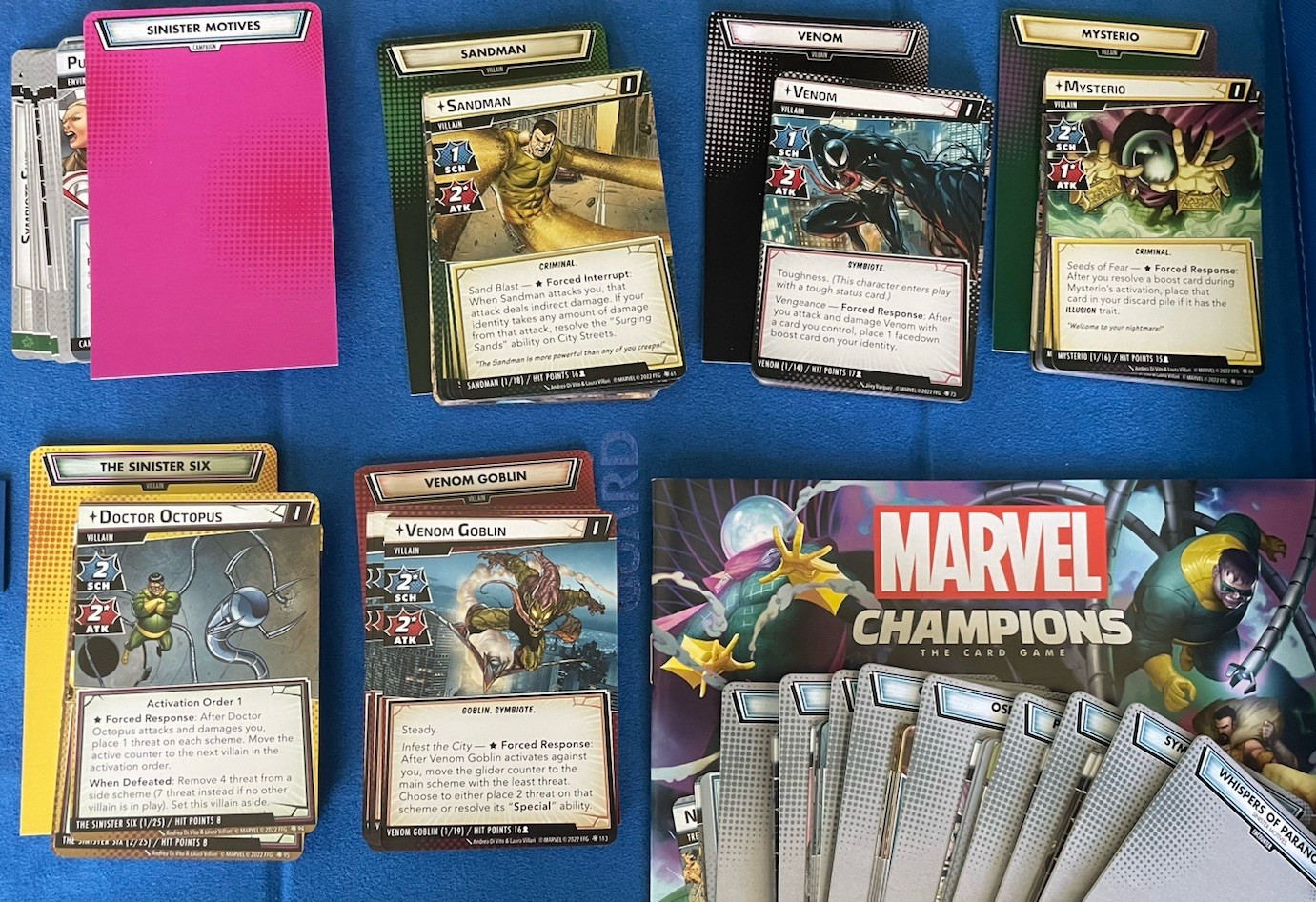MAKE OFFFER – OOP Marvel Champions – Sinister Motives Campaign + Wave 5 Heroes
