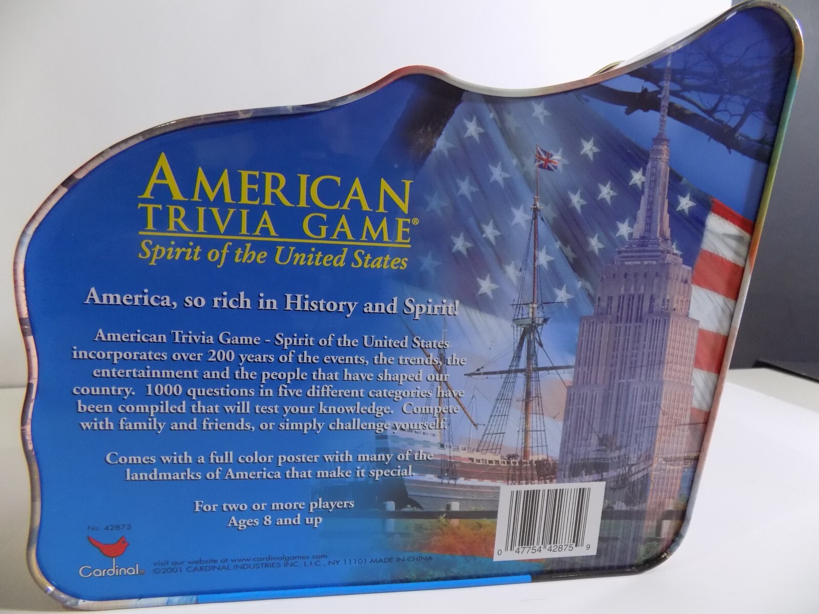 American Trivia Game Spirit United States Educational Family Metal Tin
