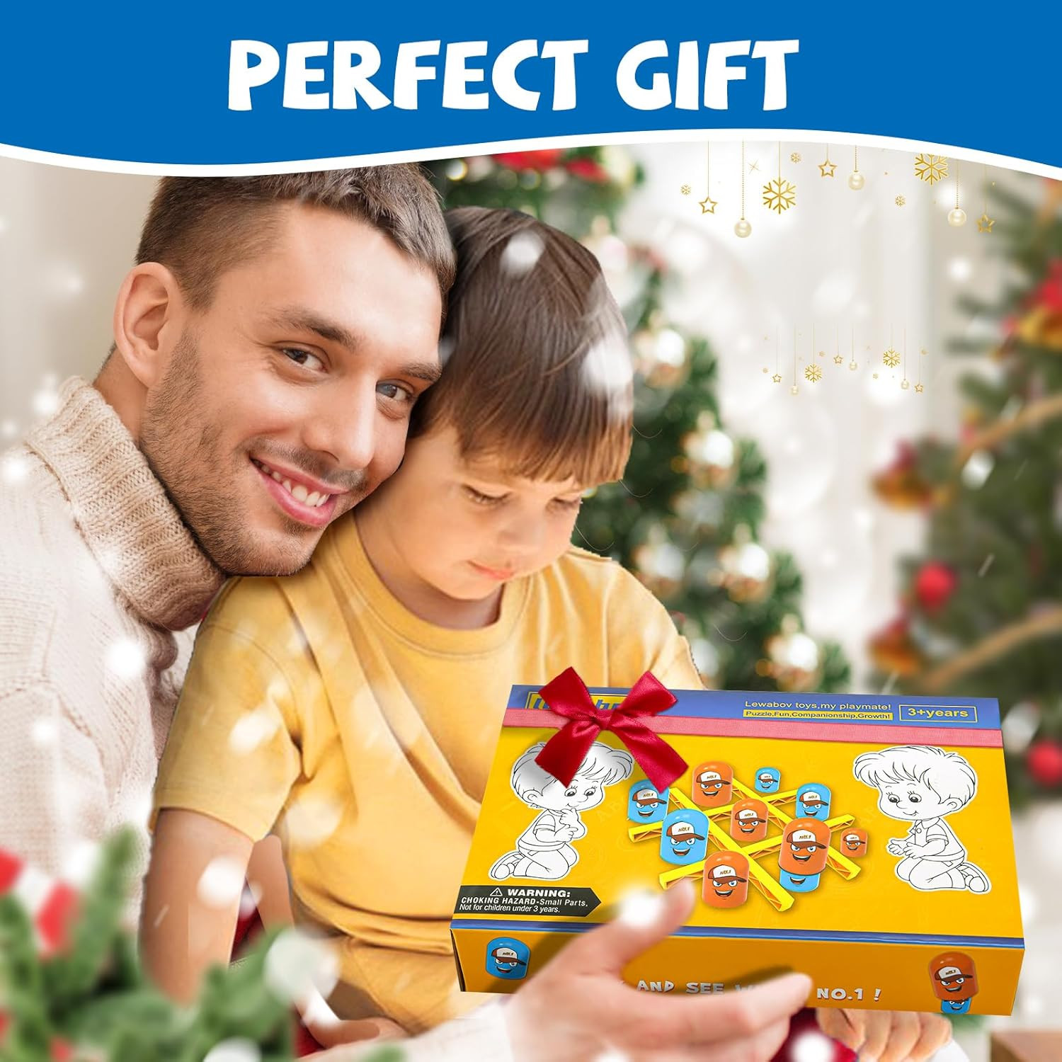 Upgraded Tic Tac Toe Strategy Board Game for Kids and Family,Head-To-Head Famil