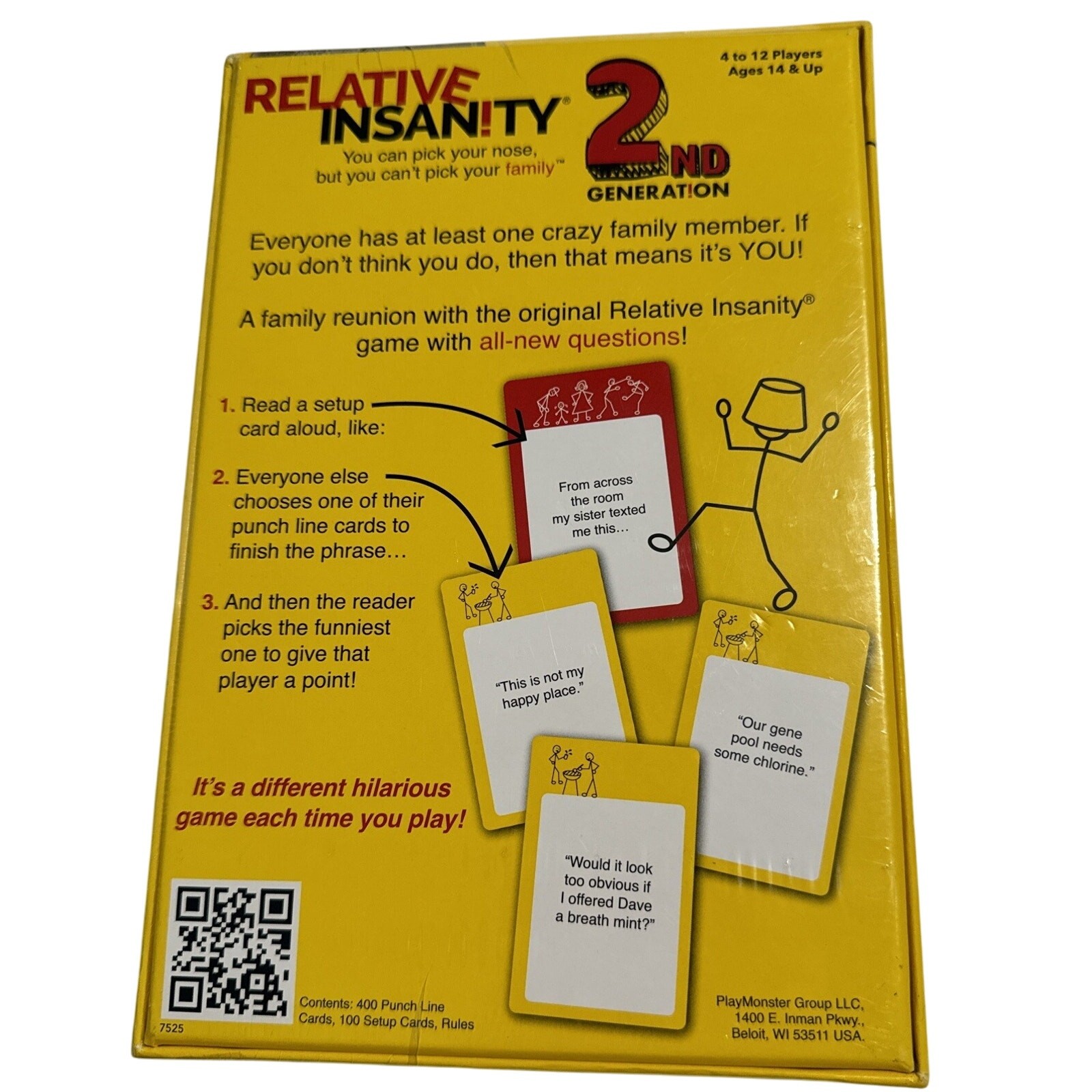 Relative Insanity 2nd Generation Party Game Ages 14 + 4-12 Players NEW Sealed