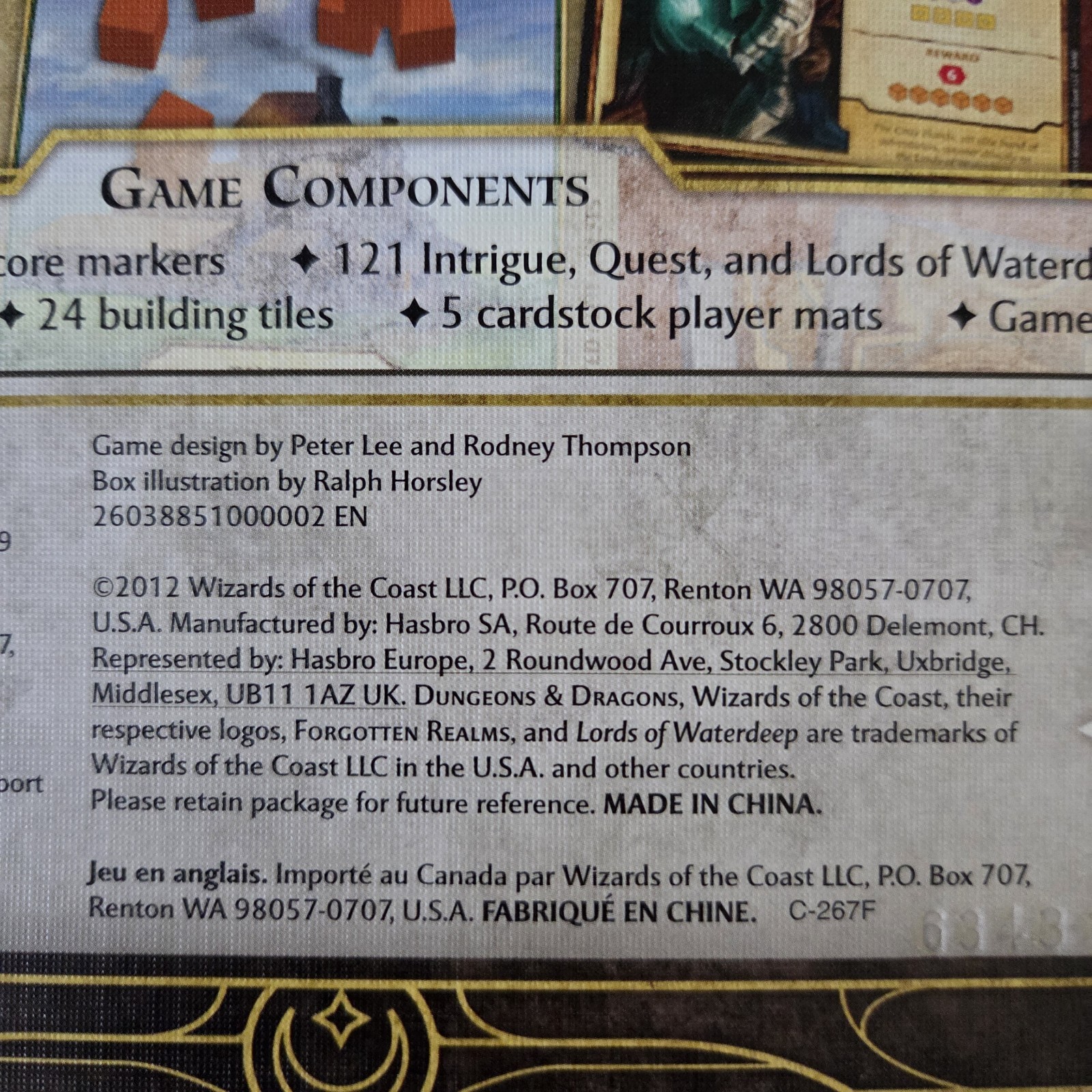 Dungeons & Dragons LORDS of WATERDEEP Board Game D&D Complete 2012 Wizards