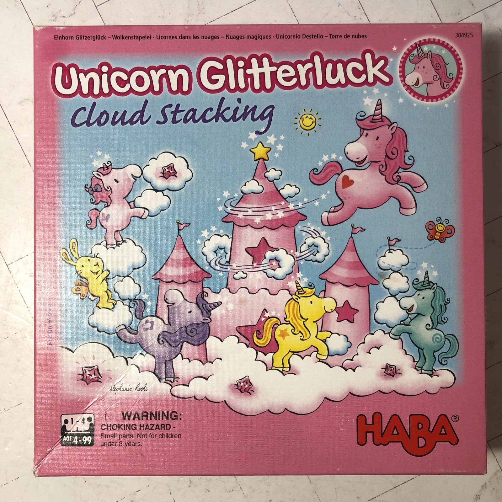 HABA Unicorn Glitterluck Cloud Stacking Game COMPLETE 304925