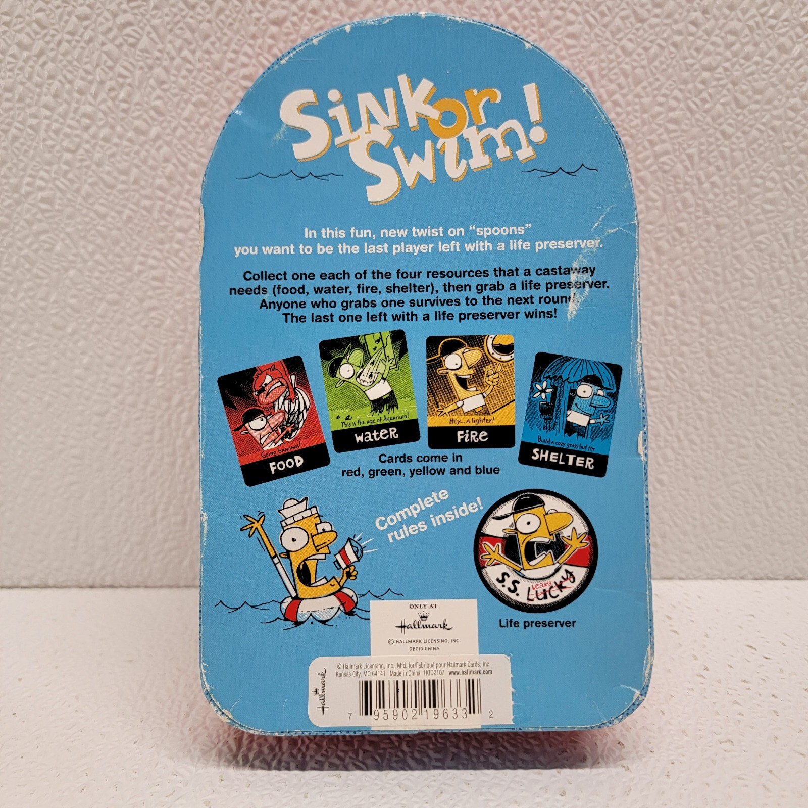 Hallmark Sink Or Swim Game 3-6 Players Ages 6+ Play It Like Spoons