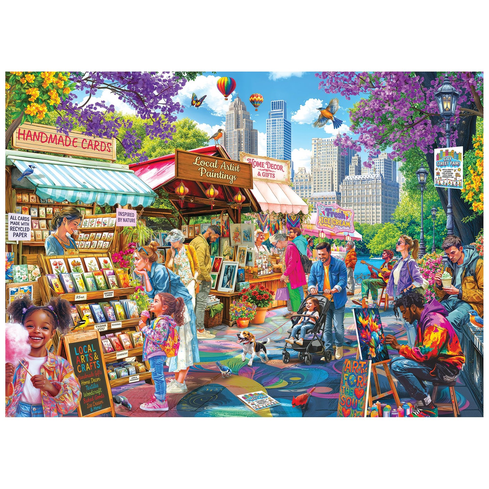 Jigsaw Puzzle 1000 Piece City Street Fair RoseArt Kodak Premium Adults Vibrant