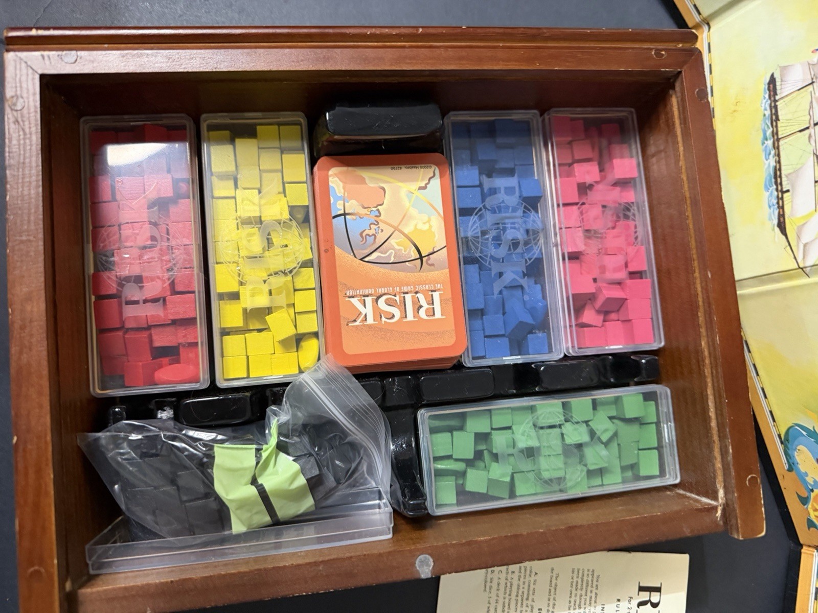 RISK The Classic Game of Global Domination Board Wooden Book Box Parker Brothers