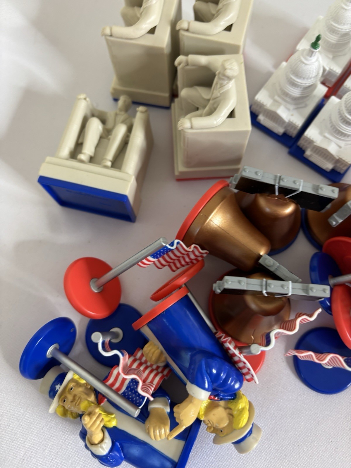 USA Chess Set Patriotic Game PIECES ONLY Flag Bell Lincoln Liberty America 250