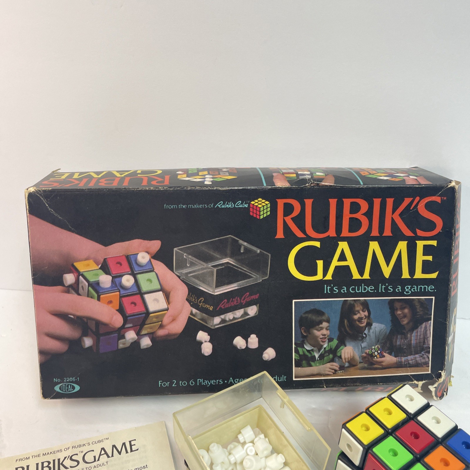 Vintage Rubik’s Cube Game 1982 Complete Ideal Toy Corp Peg Game Original Box-GS
