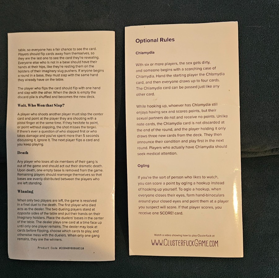 Clusterfuck and Slap 45, 2 Card Party Games – Cards Against Humanity