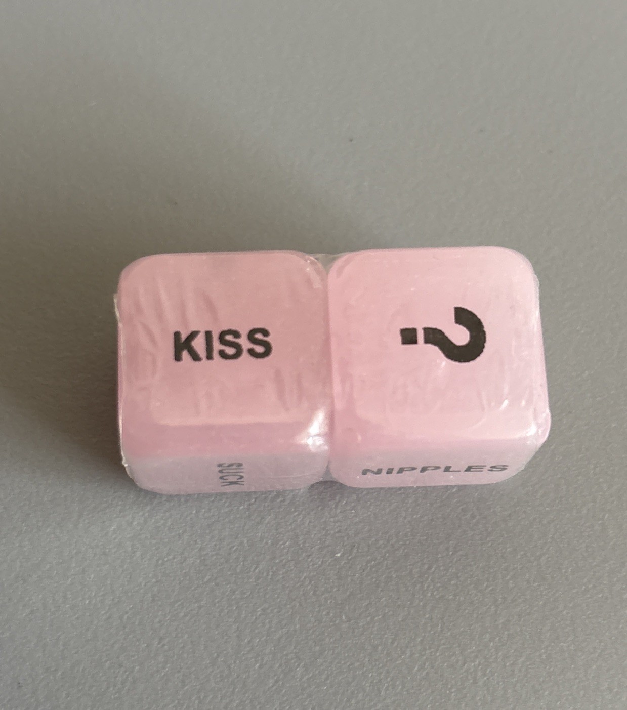 Pink Dice Sex Game for Lovers Vintage New Old Stock Lips Touch Kiss Tickle ?