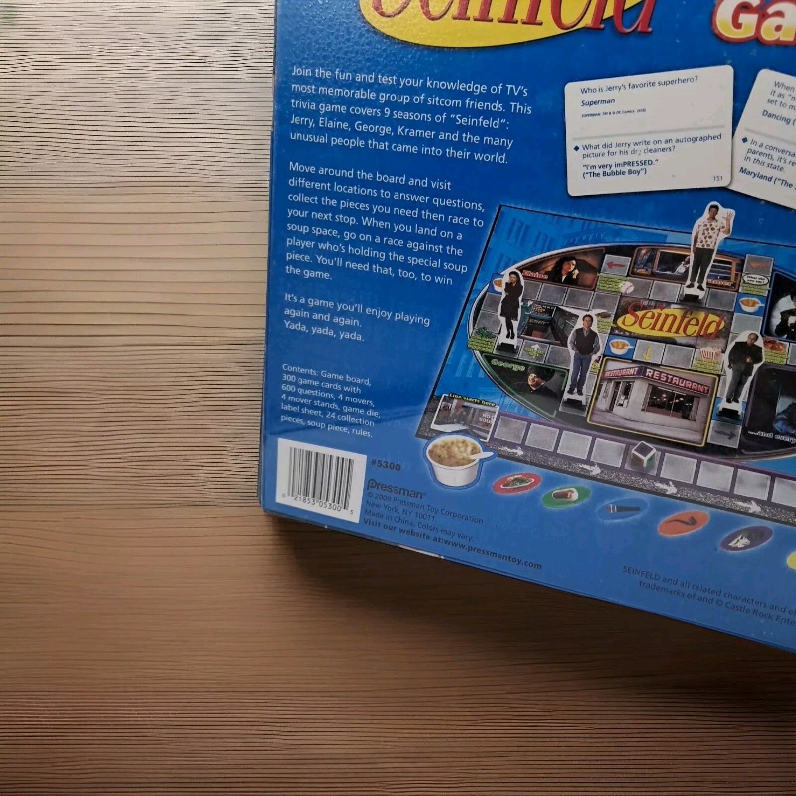 Seinfeld Trivia Game 2009 Pressman Board Game 300 Cards 600 Questions *NEW*
