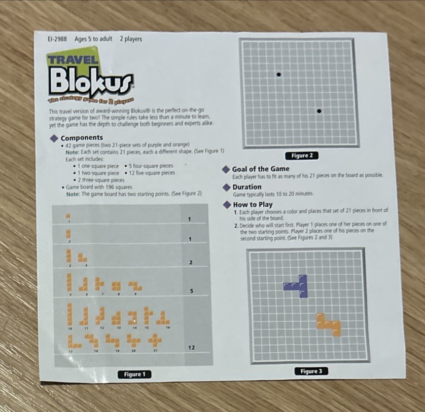 **COMPLETE** Travel Blokus 2005 includes Storage Trays – Entertainment On The Go
