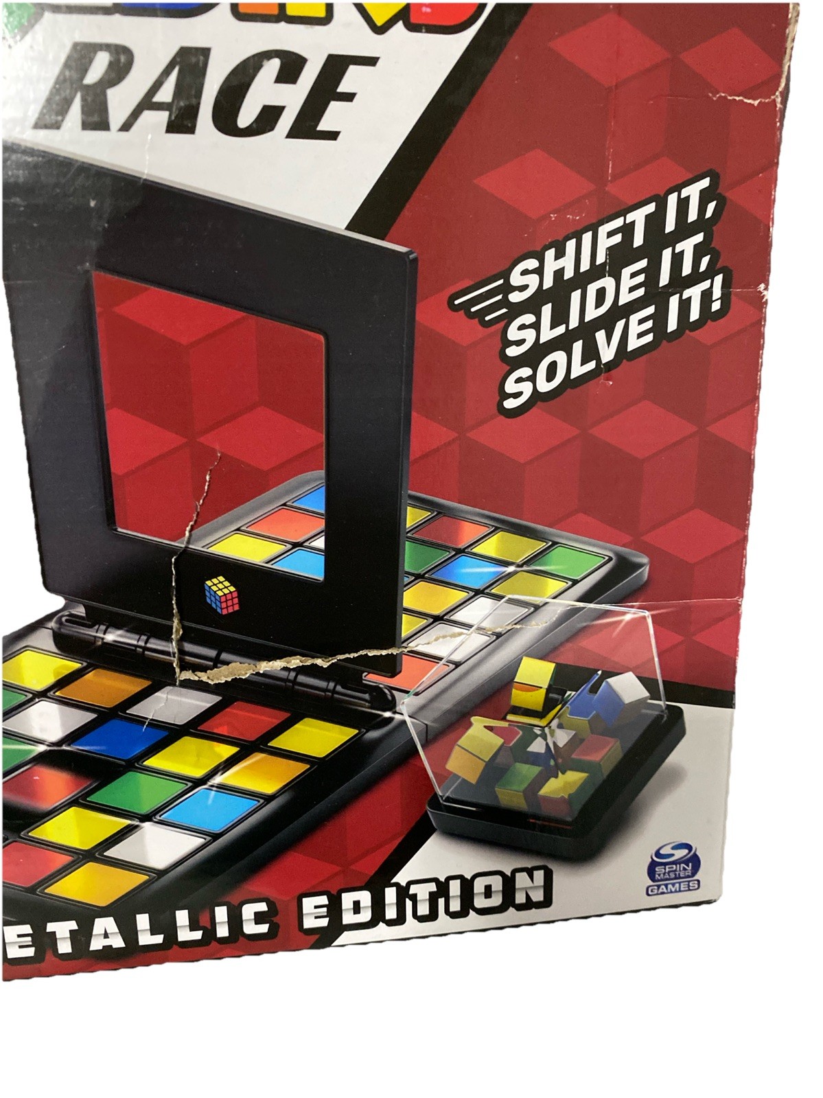 Rubik’s Race Game: Metallic Edition COMPLETE Brand New Distressed Packaging