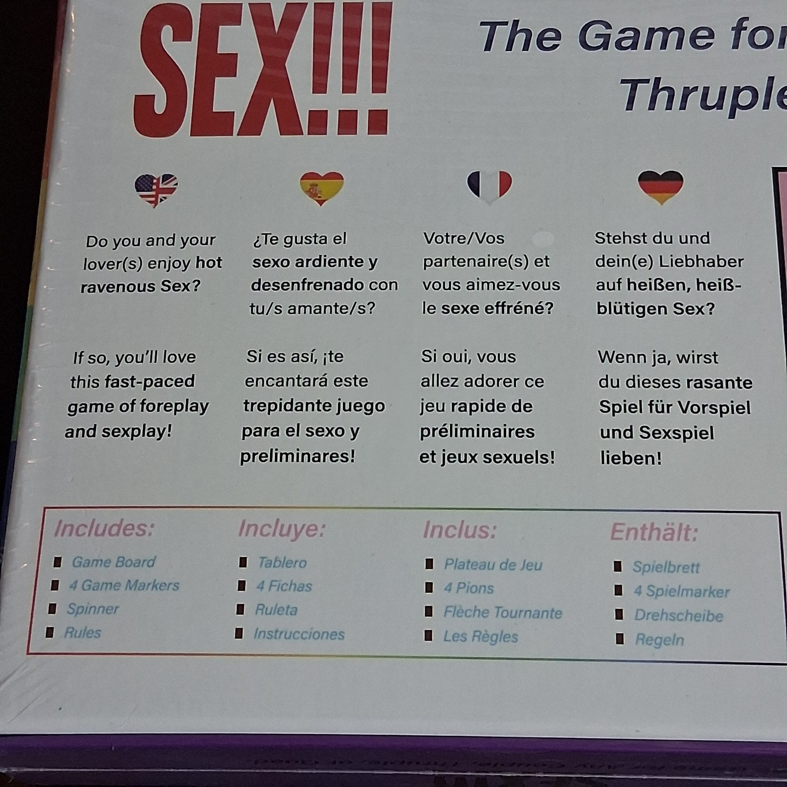Sex!!! Board Game • Juego de mesa • Jeu de société • Brettspiel”