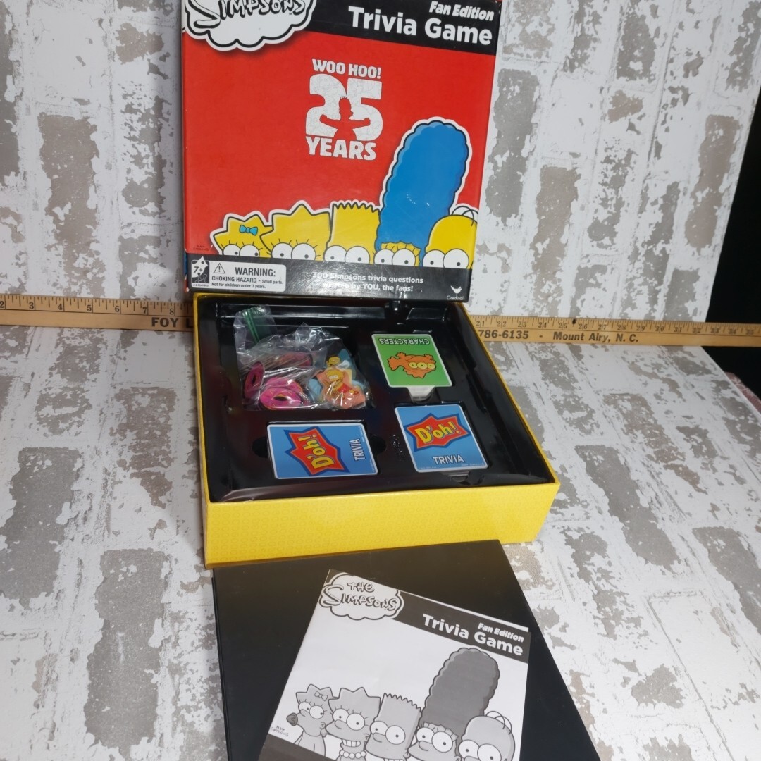 The Simpsons Fan Edition 25th Anniversary Trivia Board Game Complete 2013