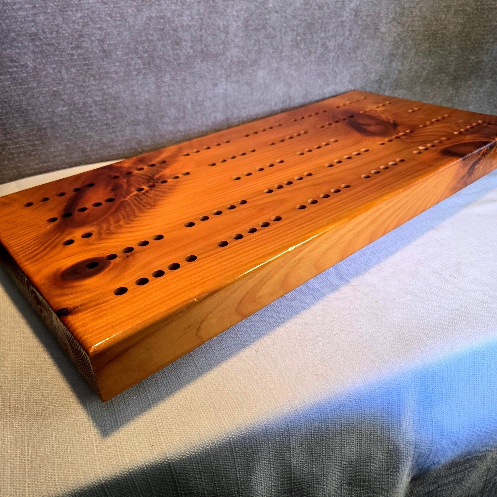 Handmade Large Solid Wood 2 Player Cribbage Board 24 Inch with Pegs and Cards