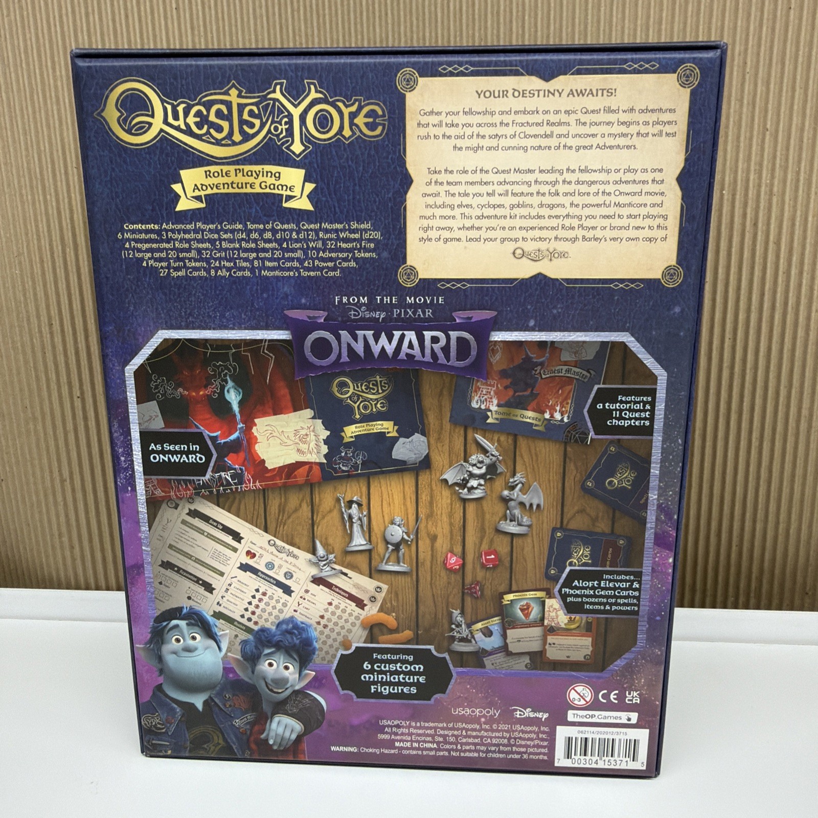 Disney Pixar Onward Quest of Yore Role Playing Board Game Barley’s Edition RPG