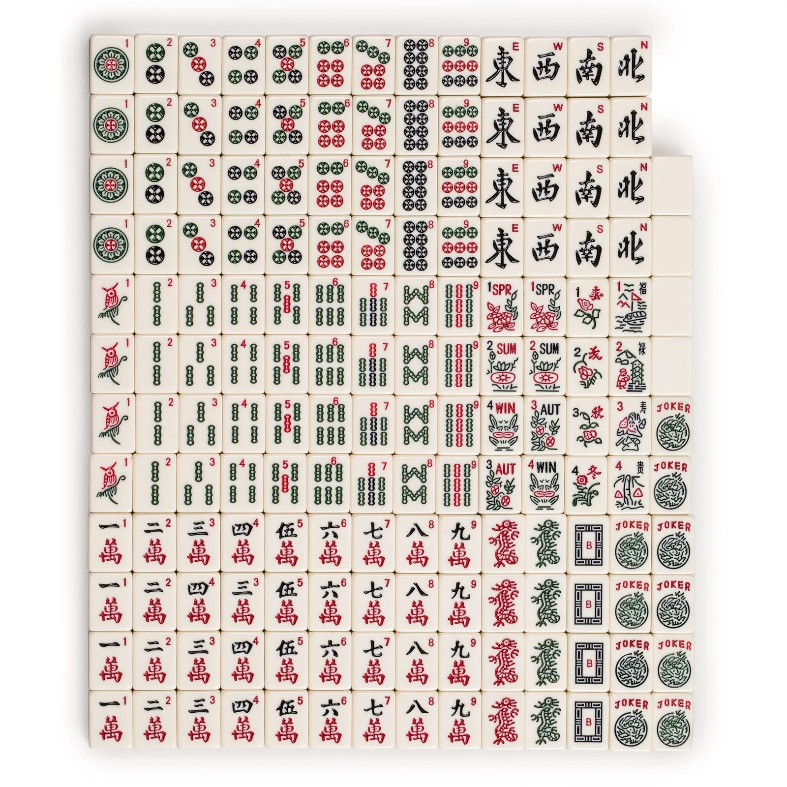 American Mahjong “Classic Royale II” 166-Tile Pusher Wood Case US-AM008-AN