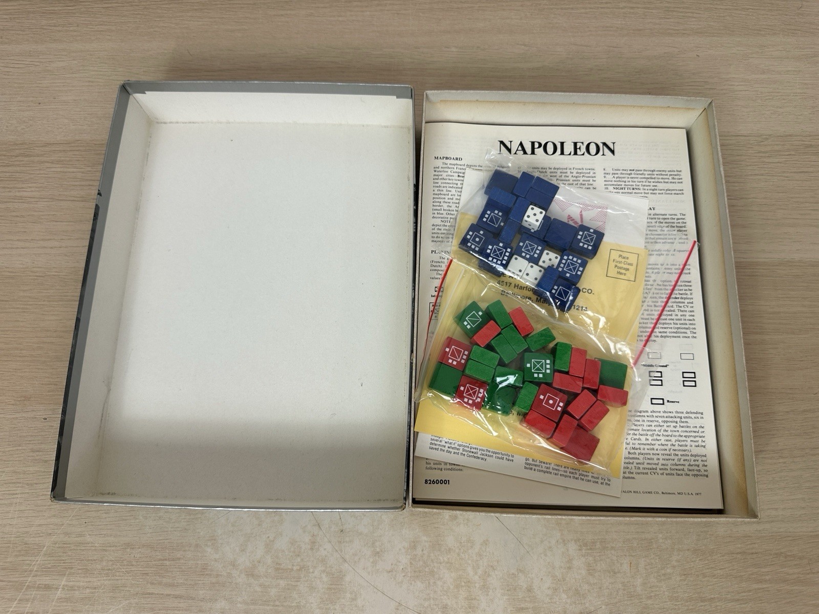 Napoleon: The Waterloo Campaign Game – 1977 Avalon Hill #826 – COMPLETE!