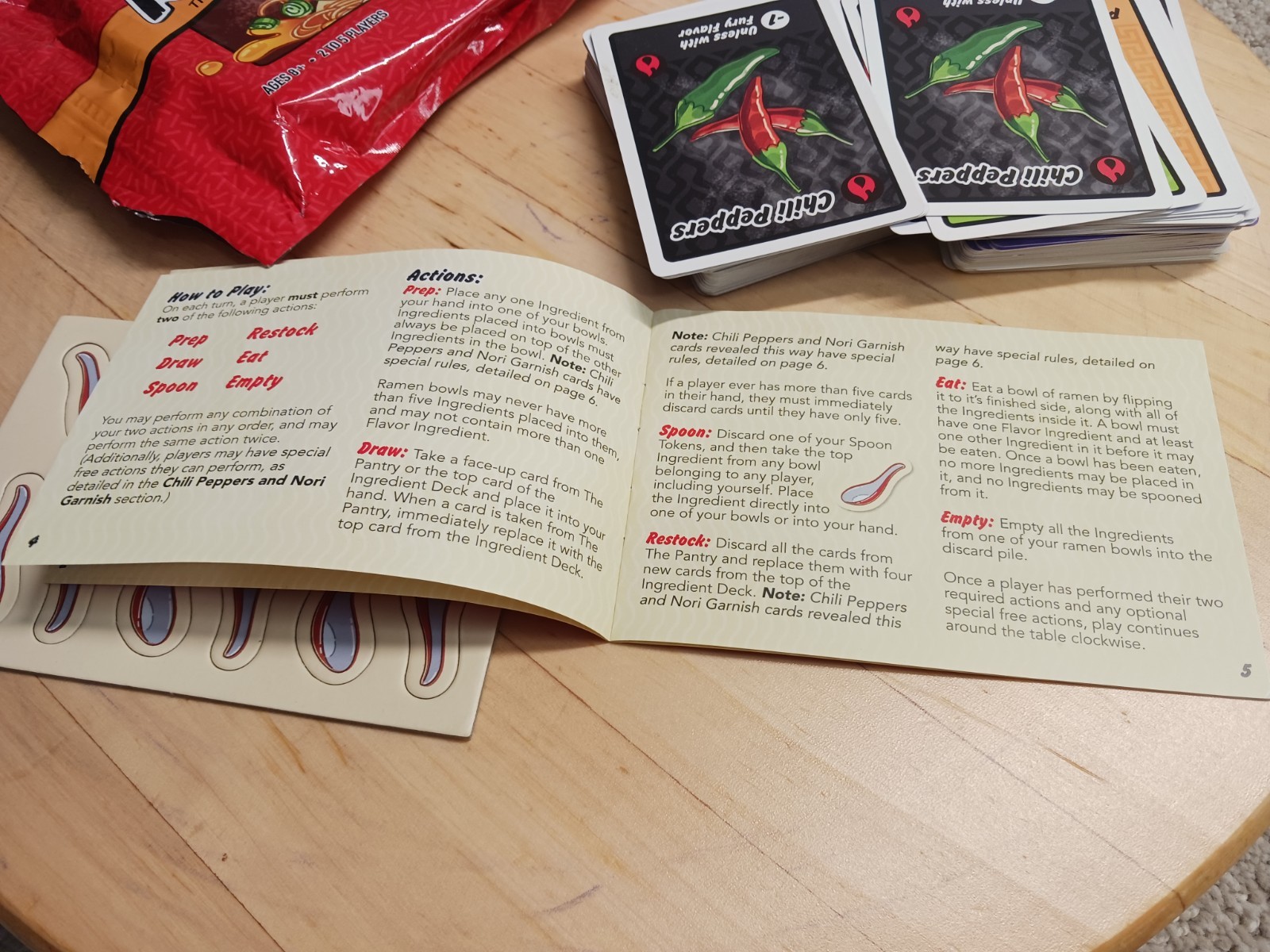 Ramen Fury Card Game Ages 8 & UP 2 to 5 Players Strategy FUN Complete