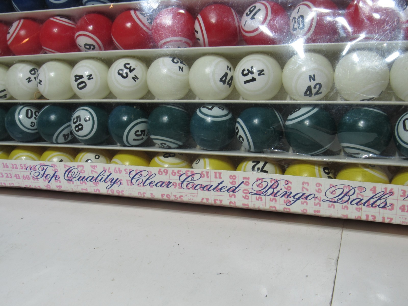 Rare Vintage Hayes Quality Plastic Bingo Balls With Box Complete Multicolor Set