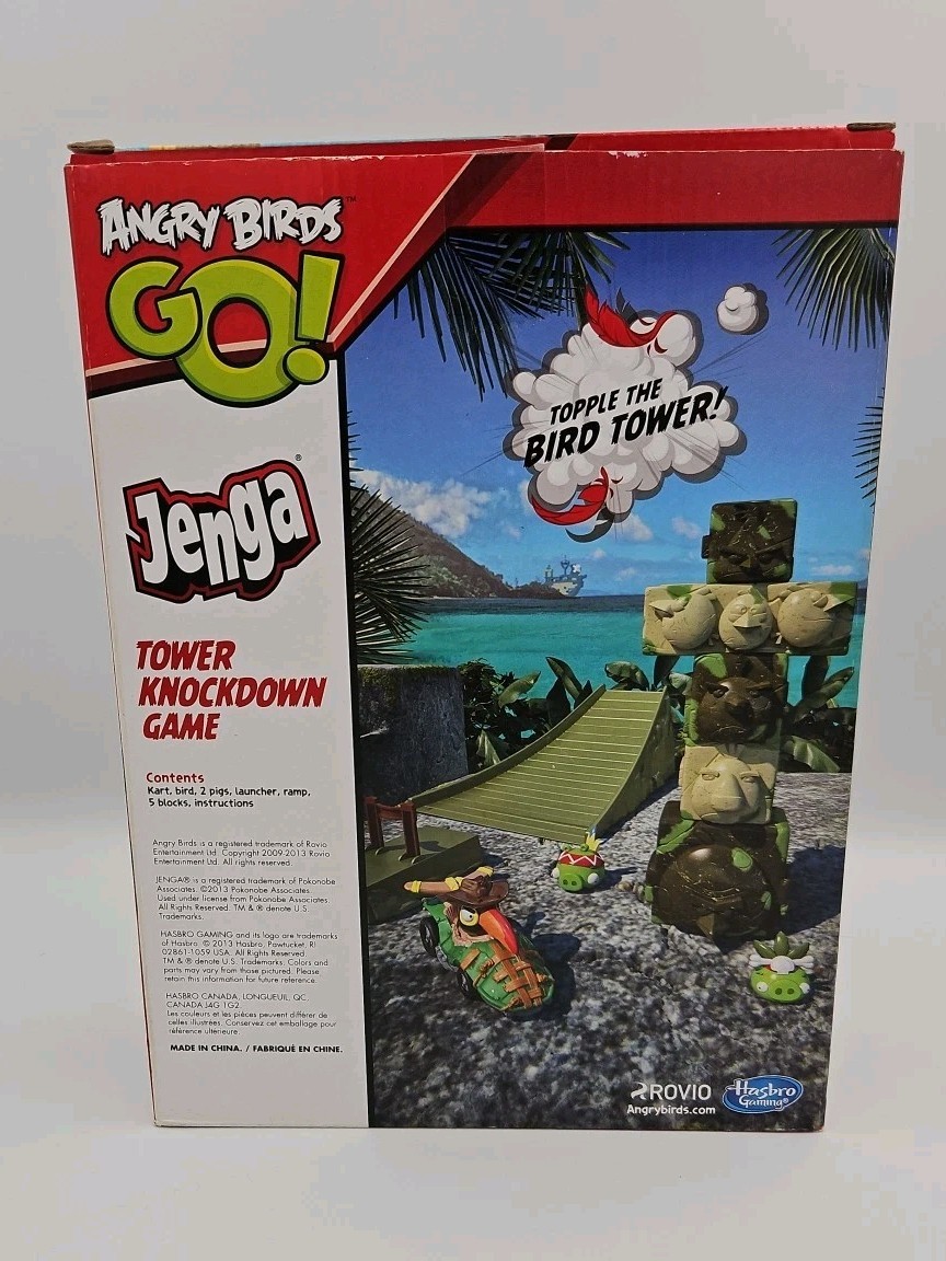 Angry Birds Go Jenga Tower Knockdown Game Hasbro 2013- Complete