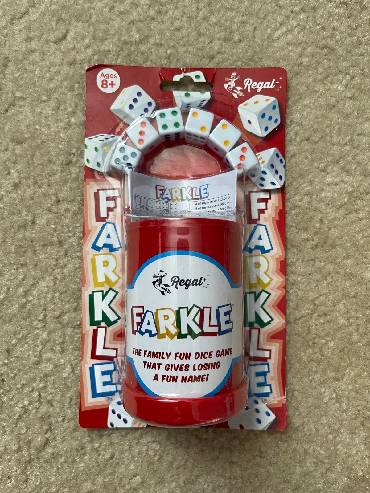 Regal Farkle Dice Game 6 Dice Ages 8+ New Sealed