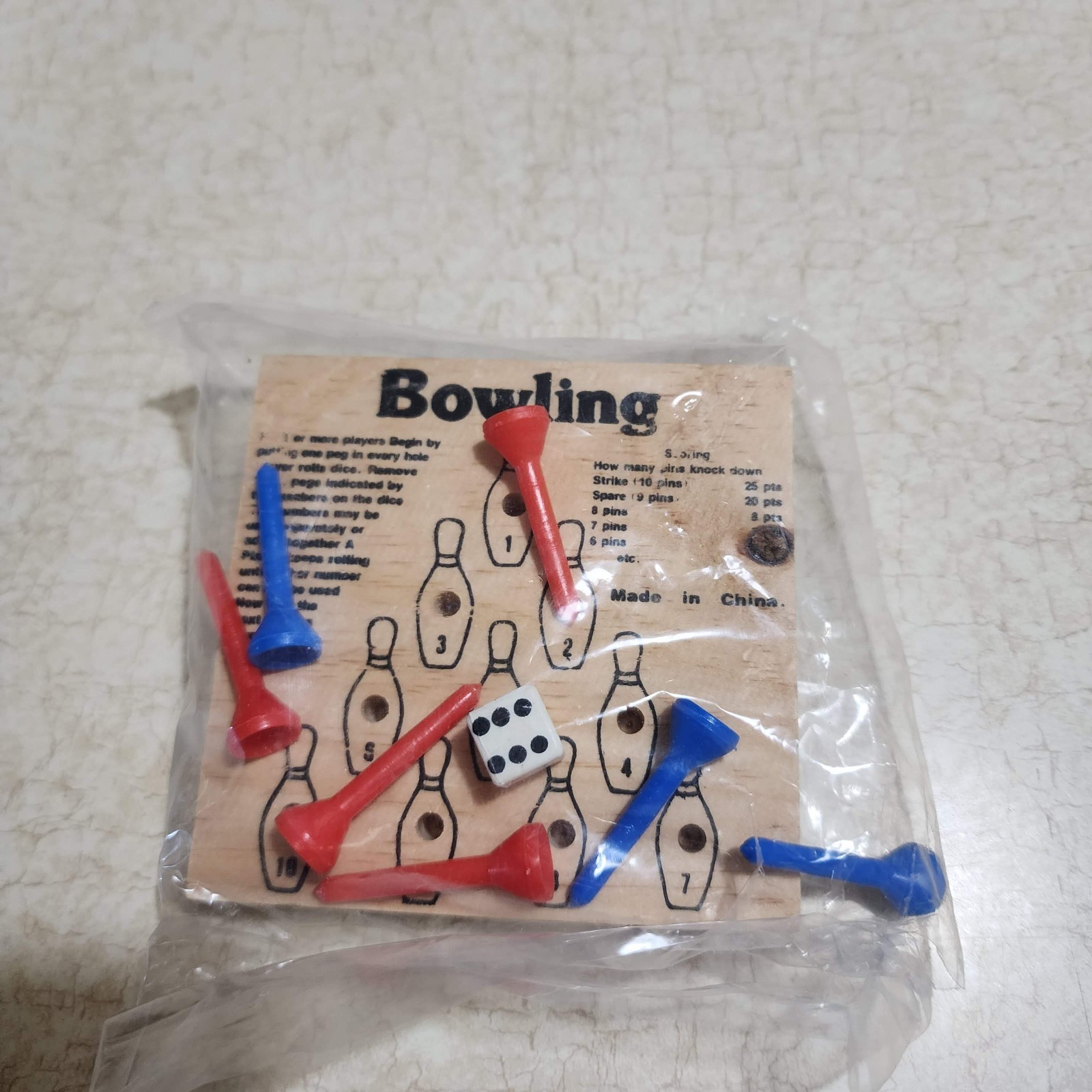 Sports Wood Dice & Peg Games: Baseball Football Bowling Derby Basketball Sealed