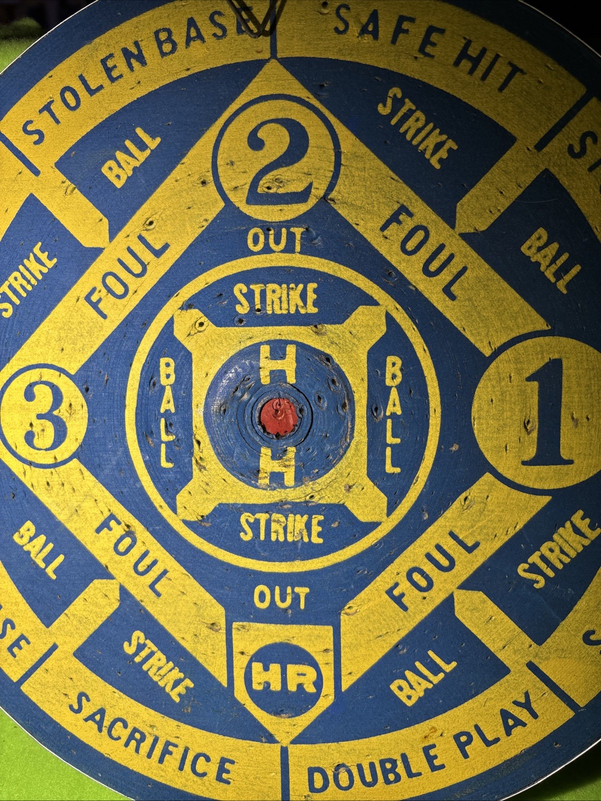 Vintage Double Sided Baseball Dartboard – 1950s 12” Game Room
