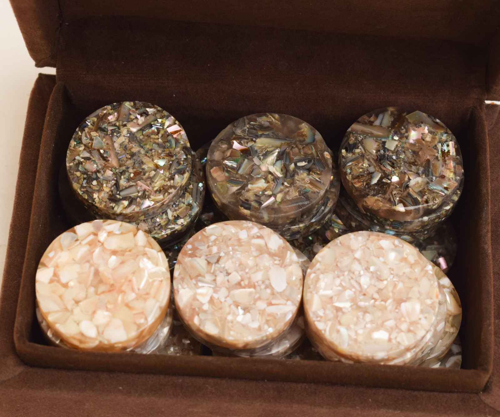 Mother of Pearl Backgammon Checkers Set – Handmade Abalone Shell Game Pieces