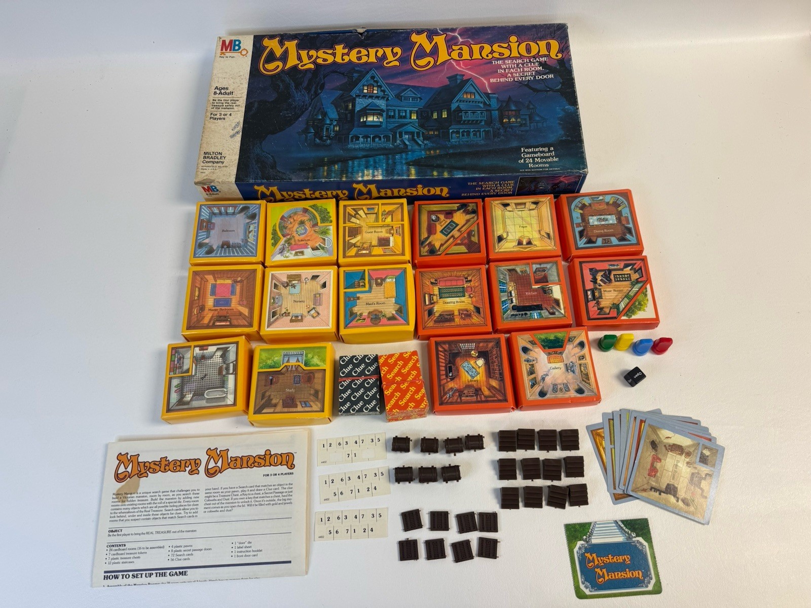 Vintage 1984 Mystery Mansion Board Game Milton Bradley – Complete