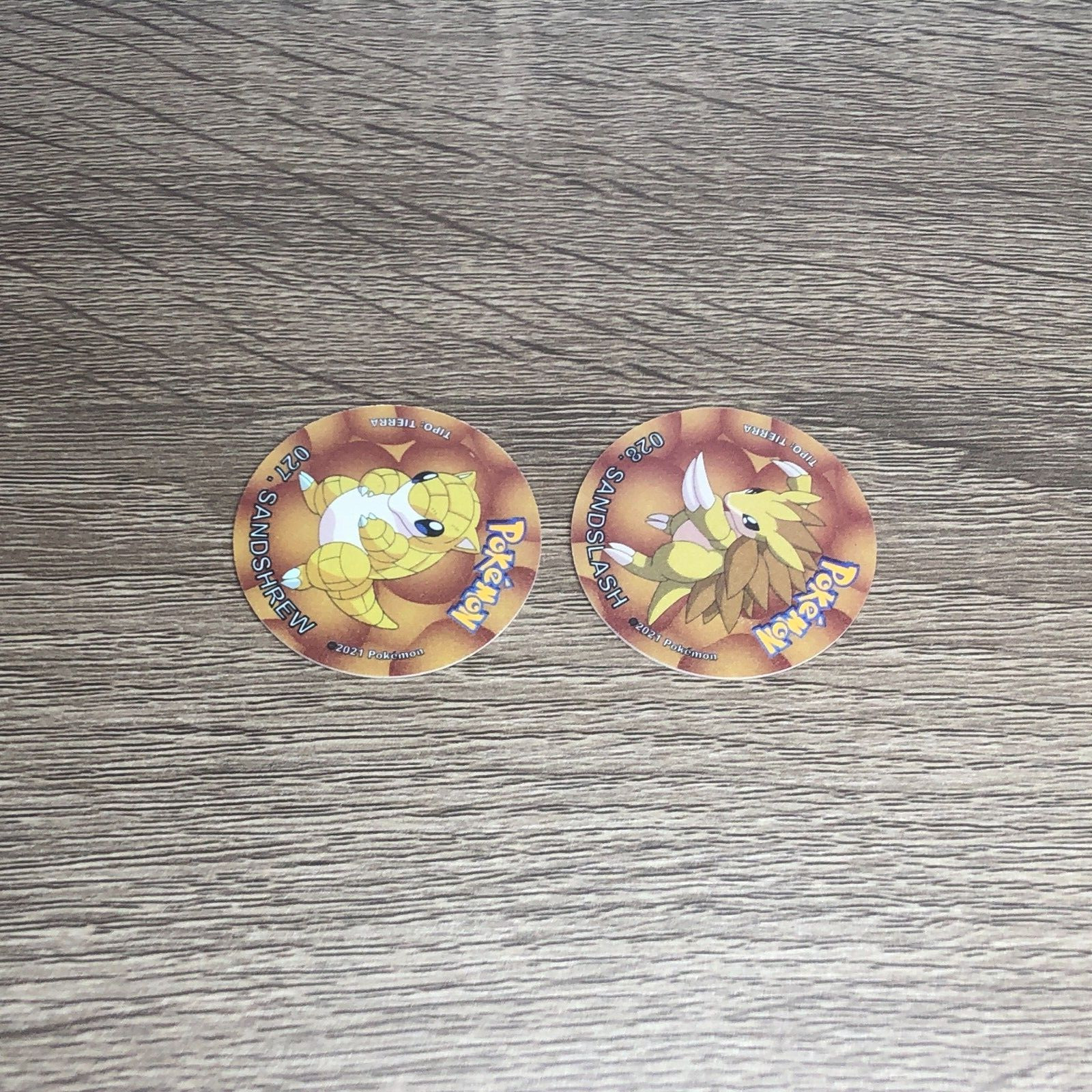 Pokemon Pogs Lot Sandshrew Sandslash Tazos Sabritas Nintendo 2021 Mexico 2