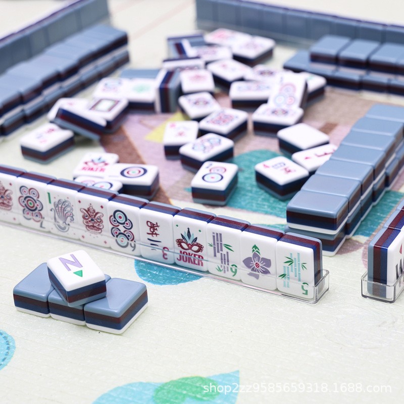 American Mahjong Game Set, 160 Blue Grey Layered Mahjong Tiles, Quick Shipping