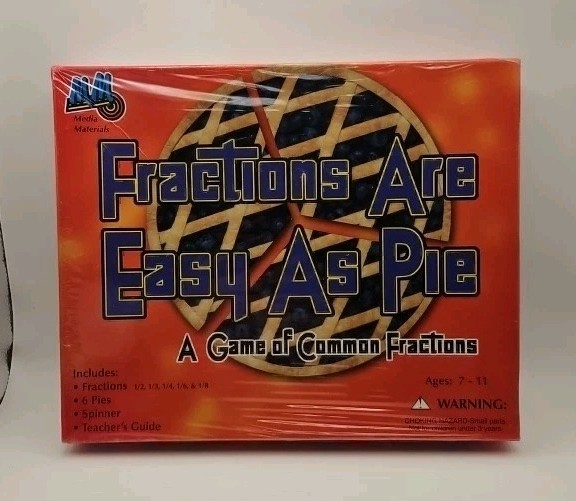 Media Materials Fractions Are Easy As Pie Educational Board Game Puzzle NEW 2003