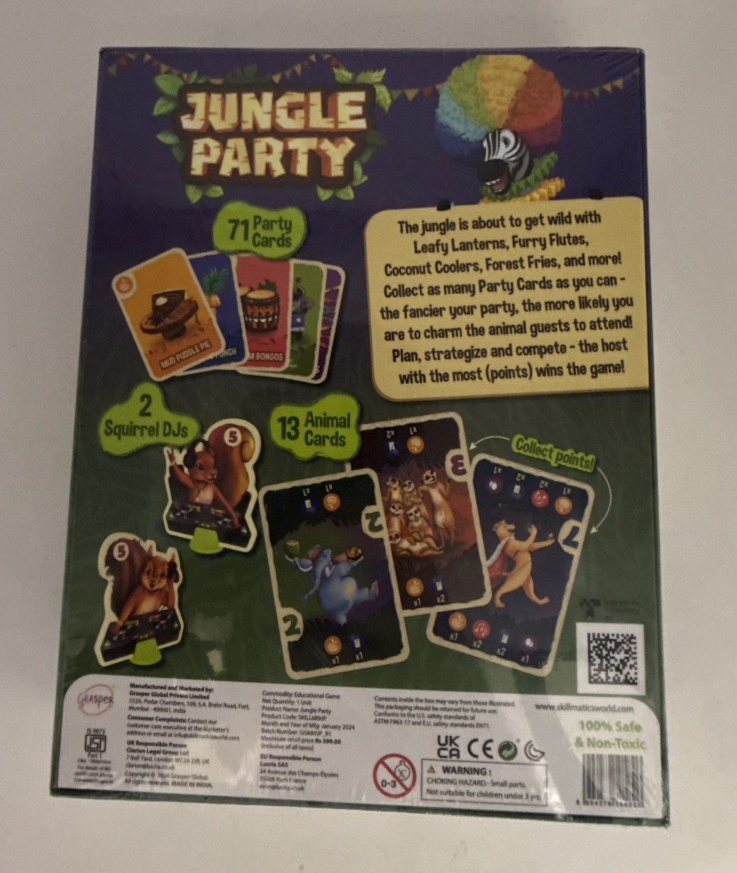 Card Game Jungle Party Fun Family Card Game of Strategy & Luck Party Game Kids