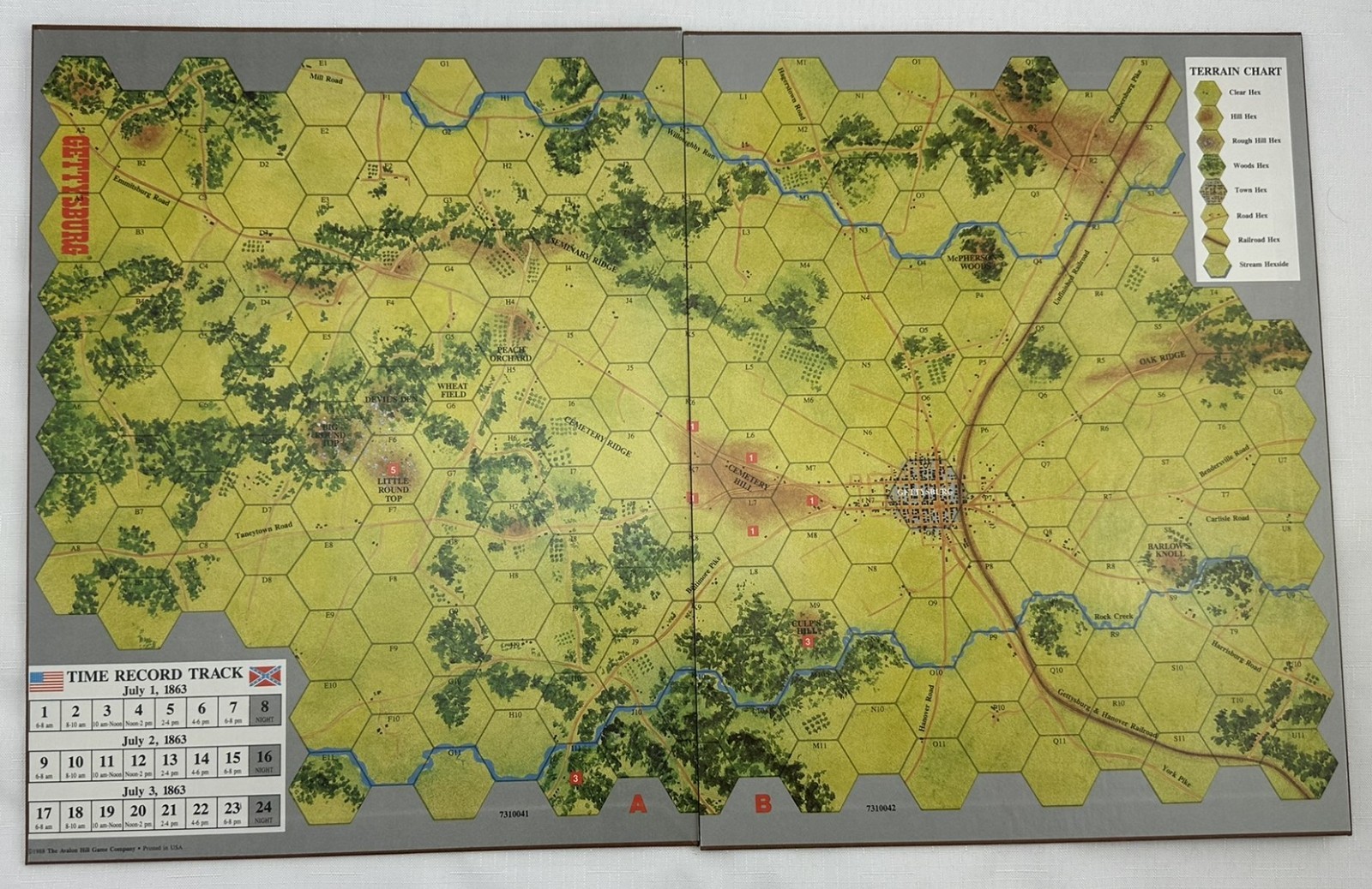 1988 Gettysburg Game by Avalon Hill Complete in Very Good Condition FREE SHIP