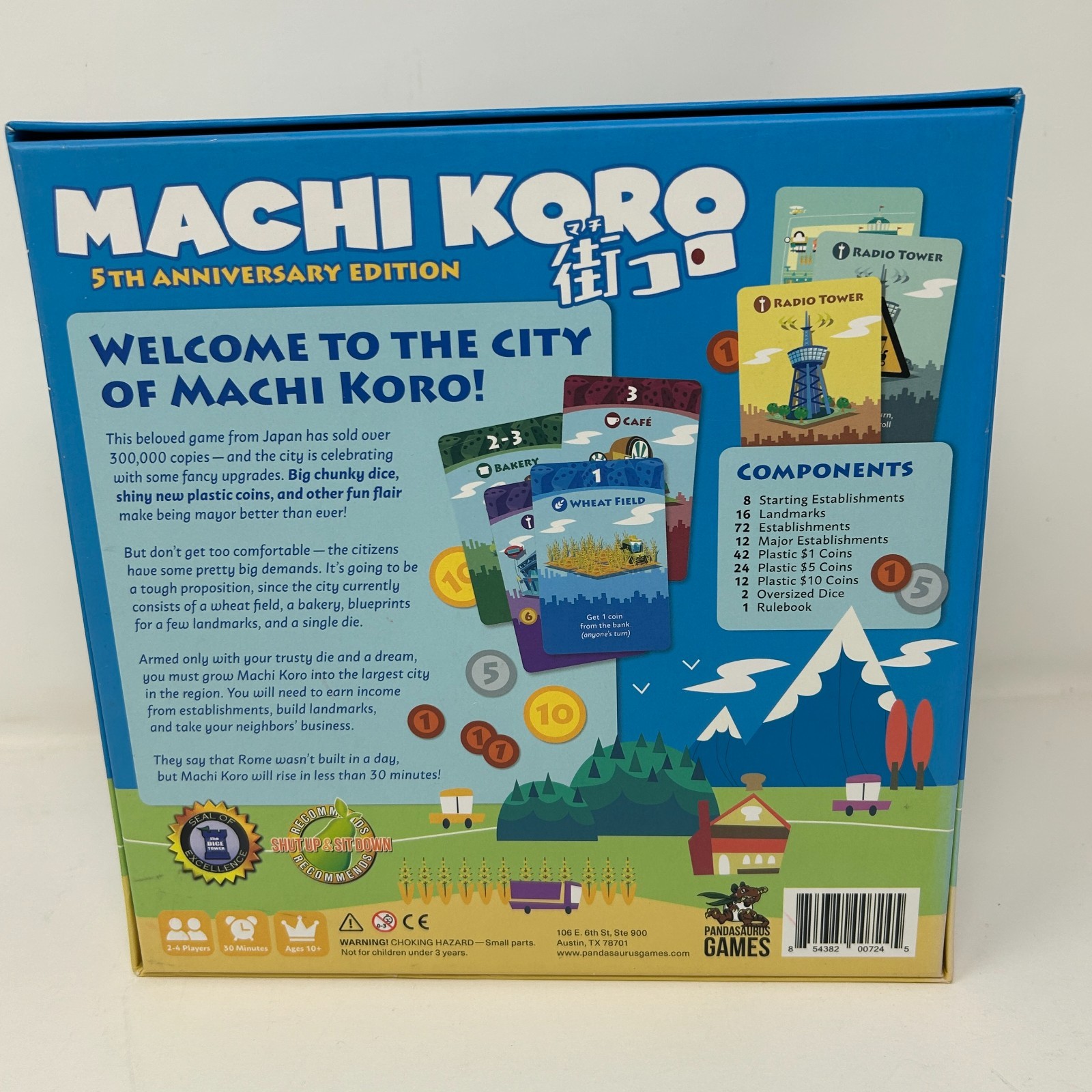 MACHI KORO &Neoprene Playmat &BRIGHT LIGHTS BIG CITY deluxe coins expansion