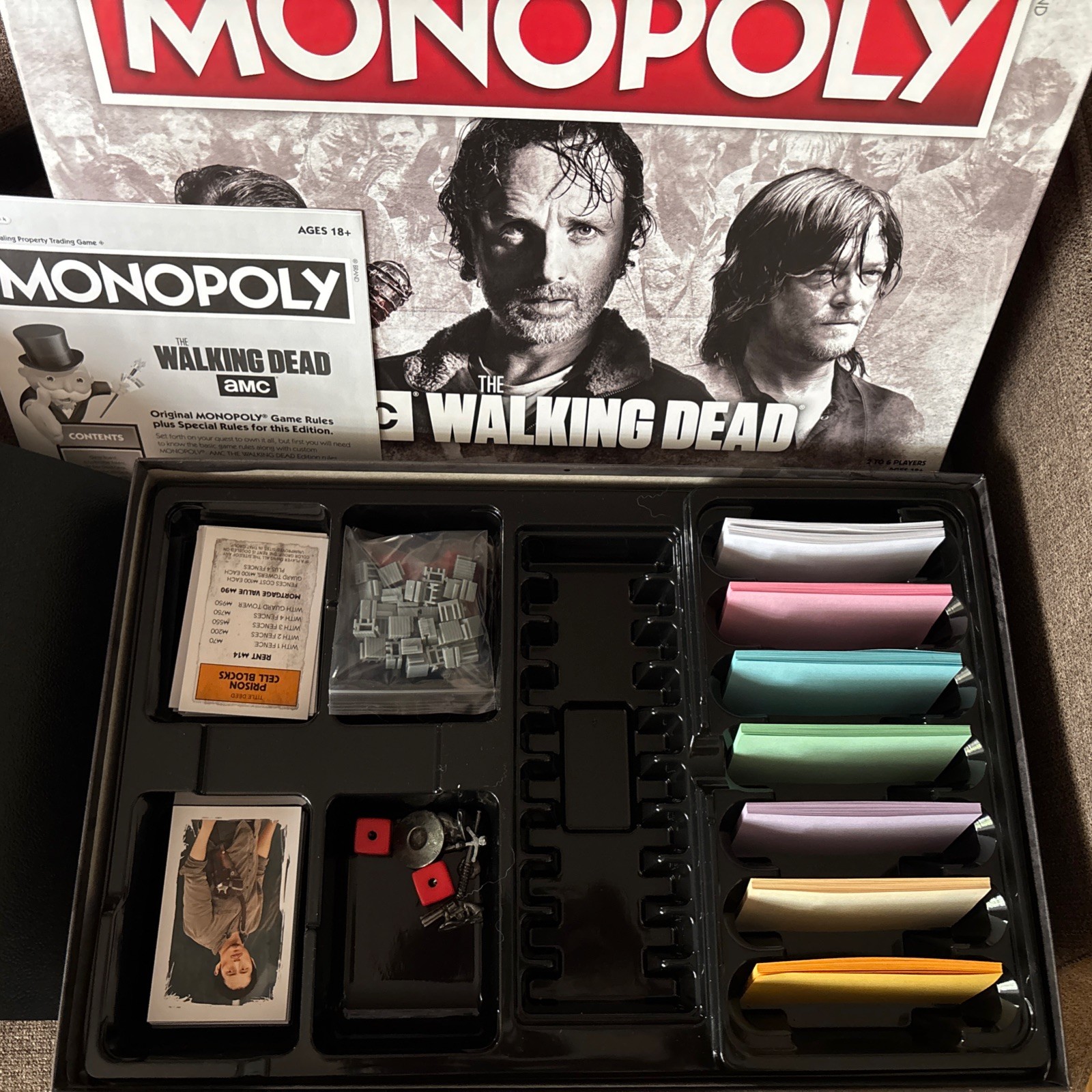 AMC The Walking Dead Monopoly Board 100% Complete game USAopoly Darryl Negan