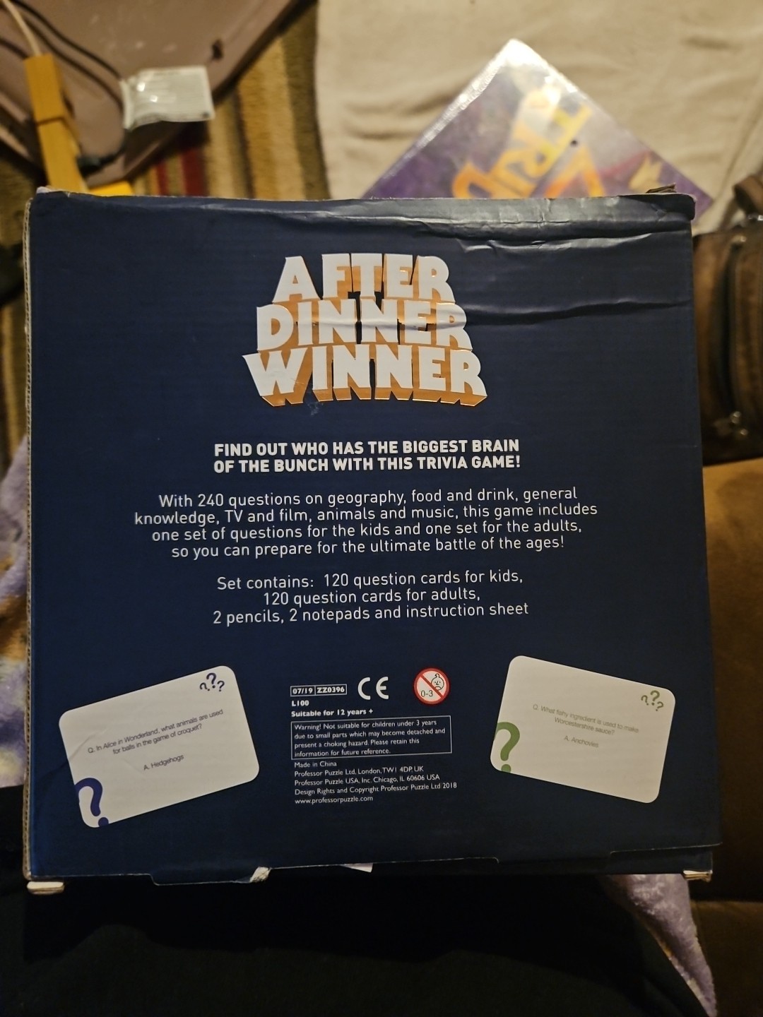 After Dinner Winner Trivia Game Kids Vs Adults Family Game Night Complete