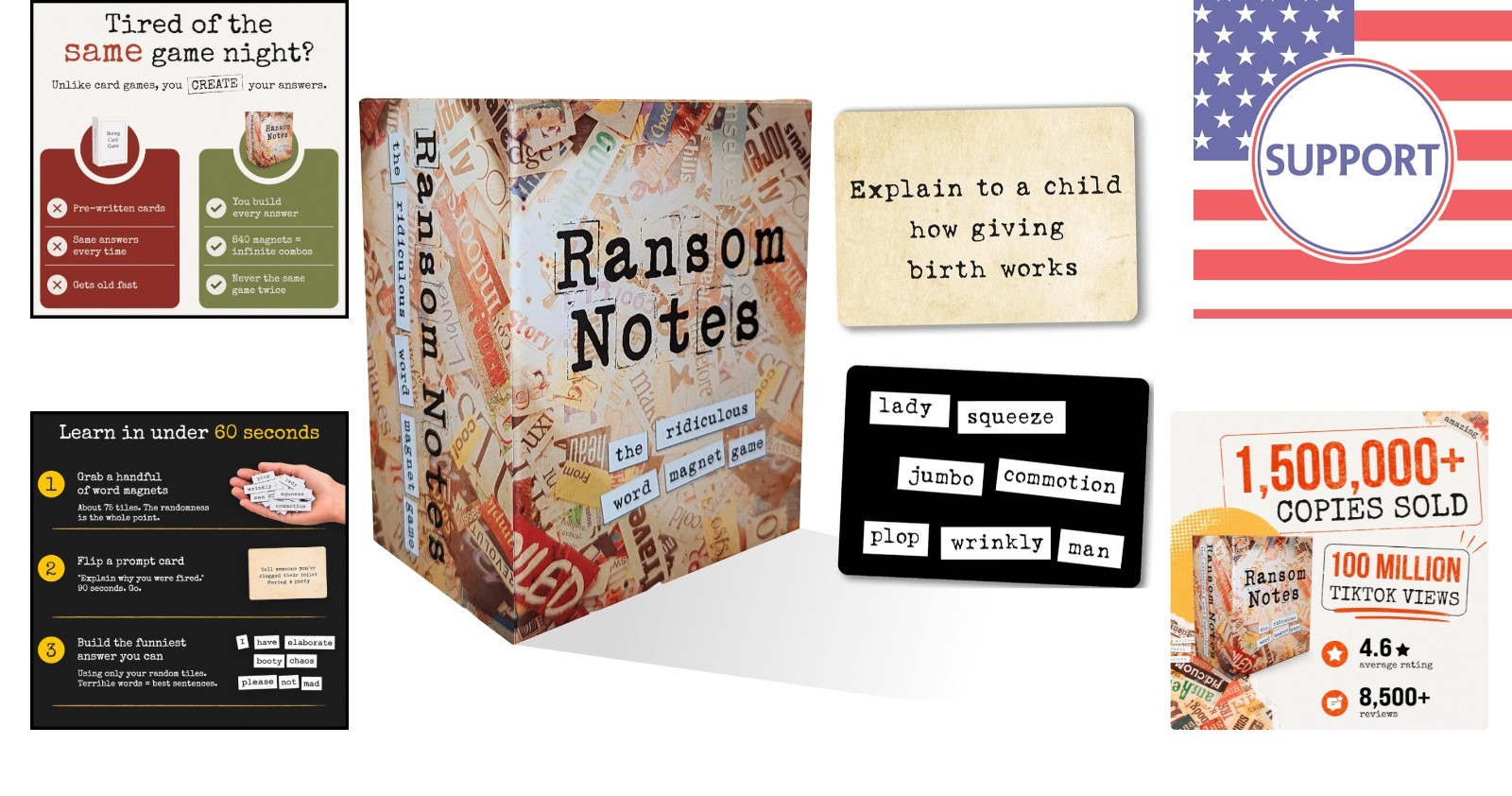 Ultimate Ridiculous Word Magnet Game – Perfect for Adults 3+ Players, Gift Idea!