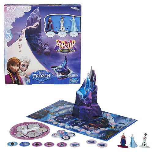Licensed Hasbro Disney Frozen Pop Up Magic Board Game – Anna Elsa Olaf Figures