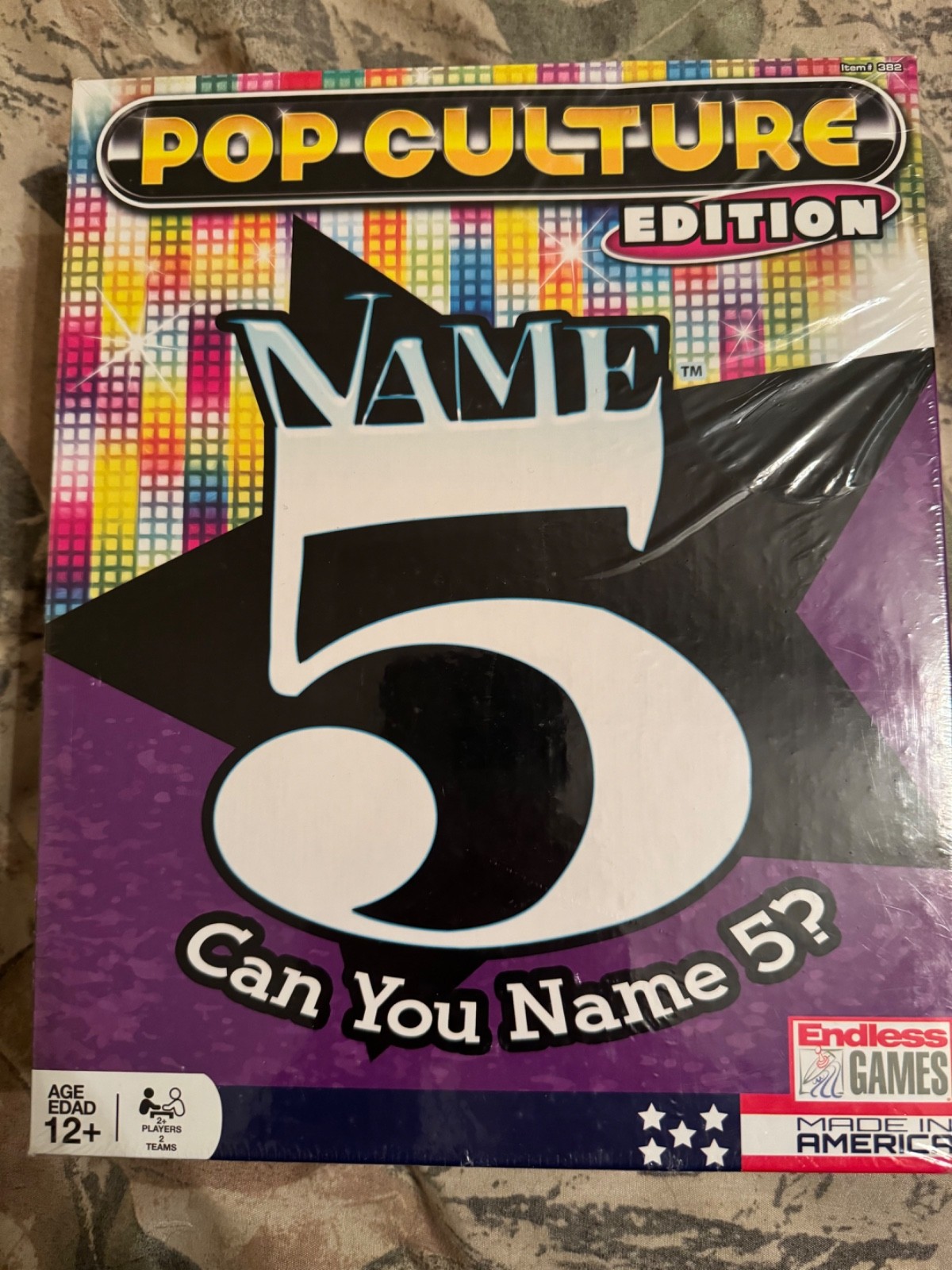 Can You Name 5 Pop Culture Edition Family Trivia Card Board Game, New In Wrap