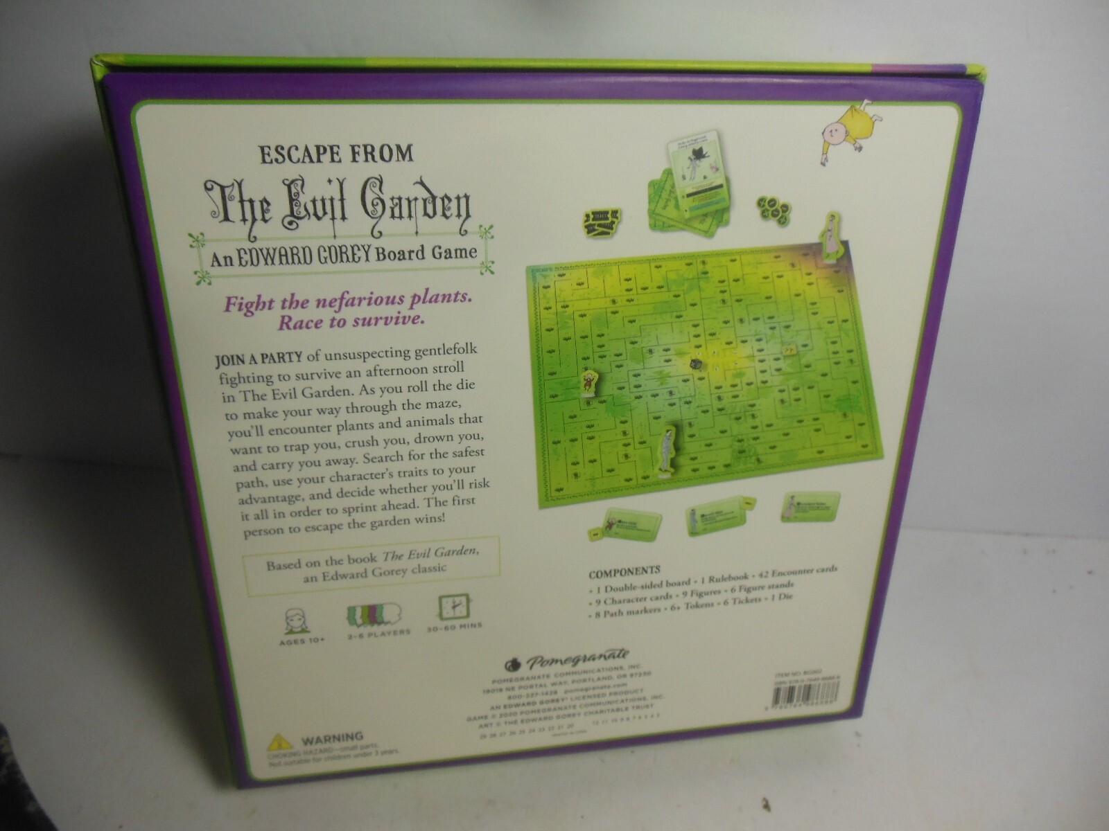 Escape from The Evil Garden Edward Gorey Board Game Gothic Missing Stands Pomegr