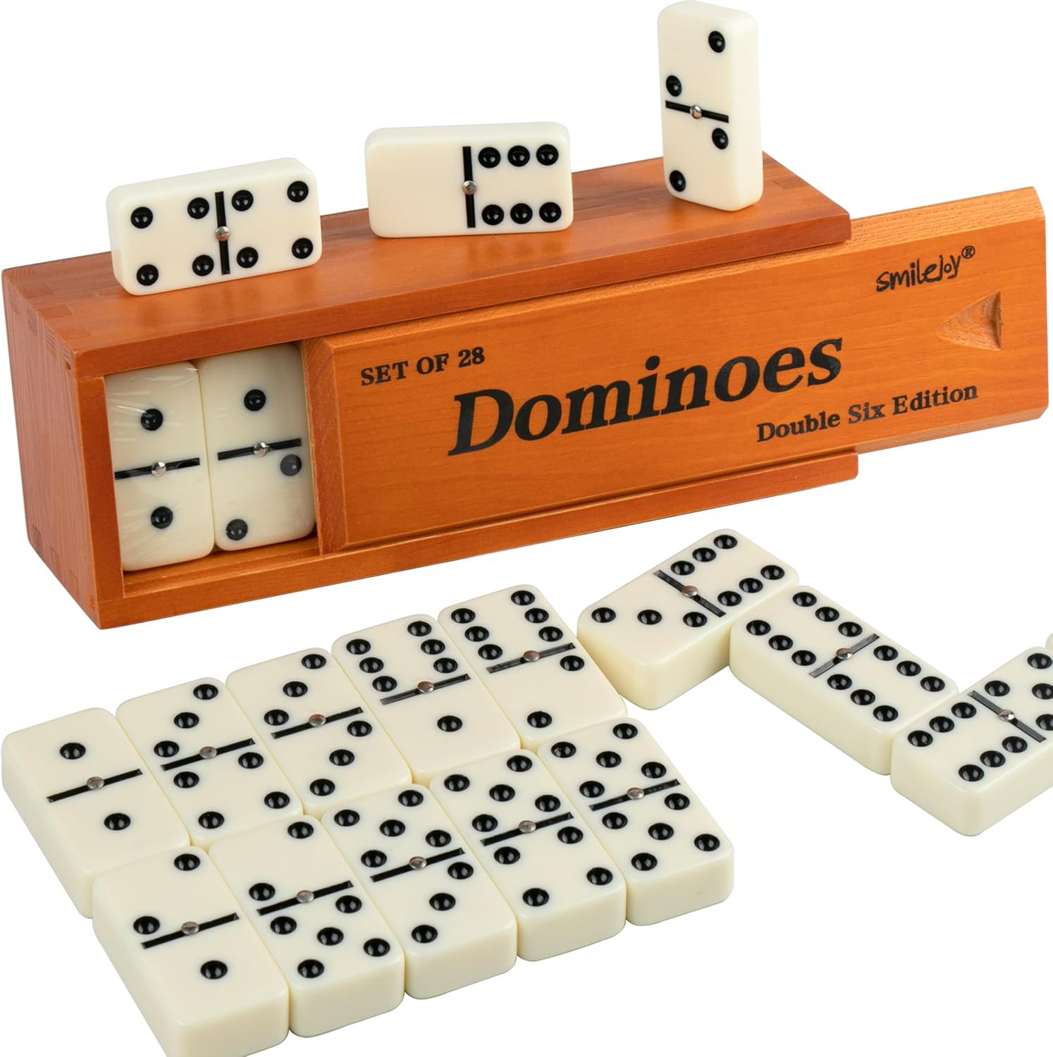 Dominos Set for Adults -Jumbo Size Dominoes Double Six Edition- Classic Board Ga
