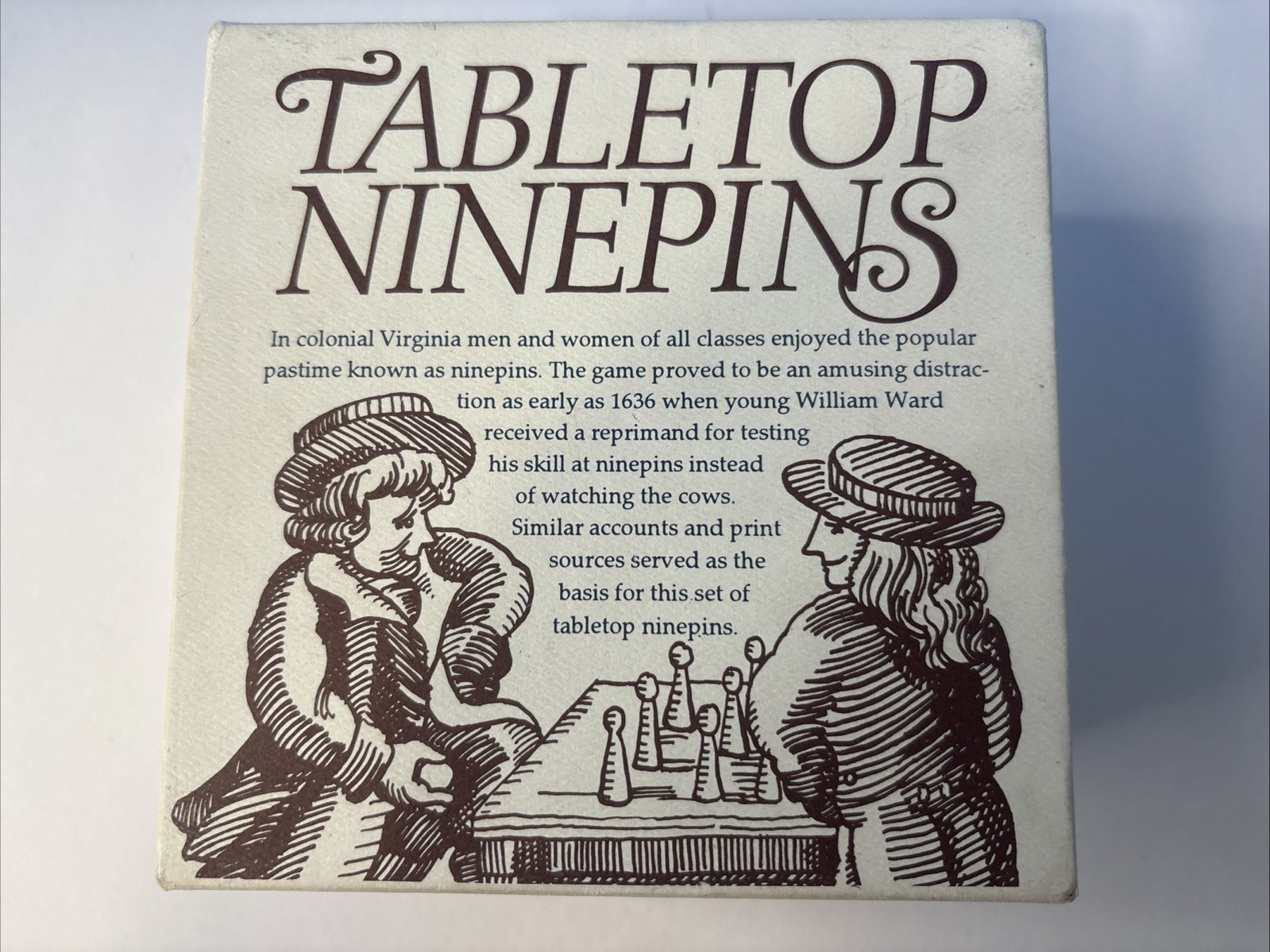 Vtg Colonial Williamsburg Tabletop Ninepins Cooperman Solid Wood Wooden Game