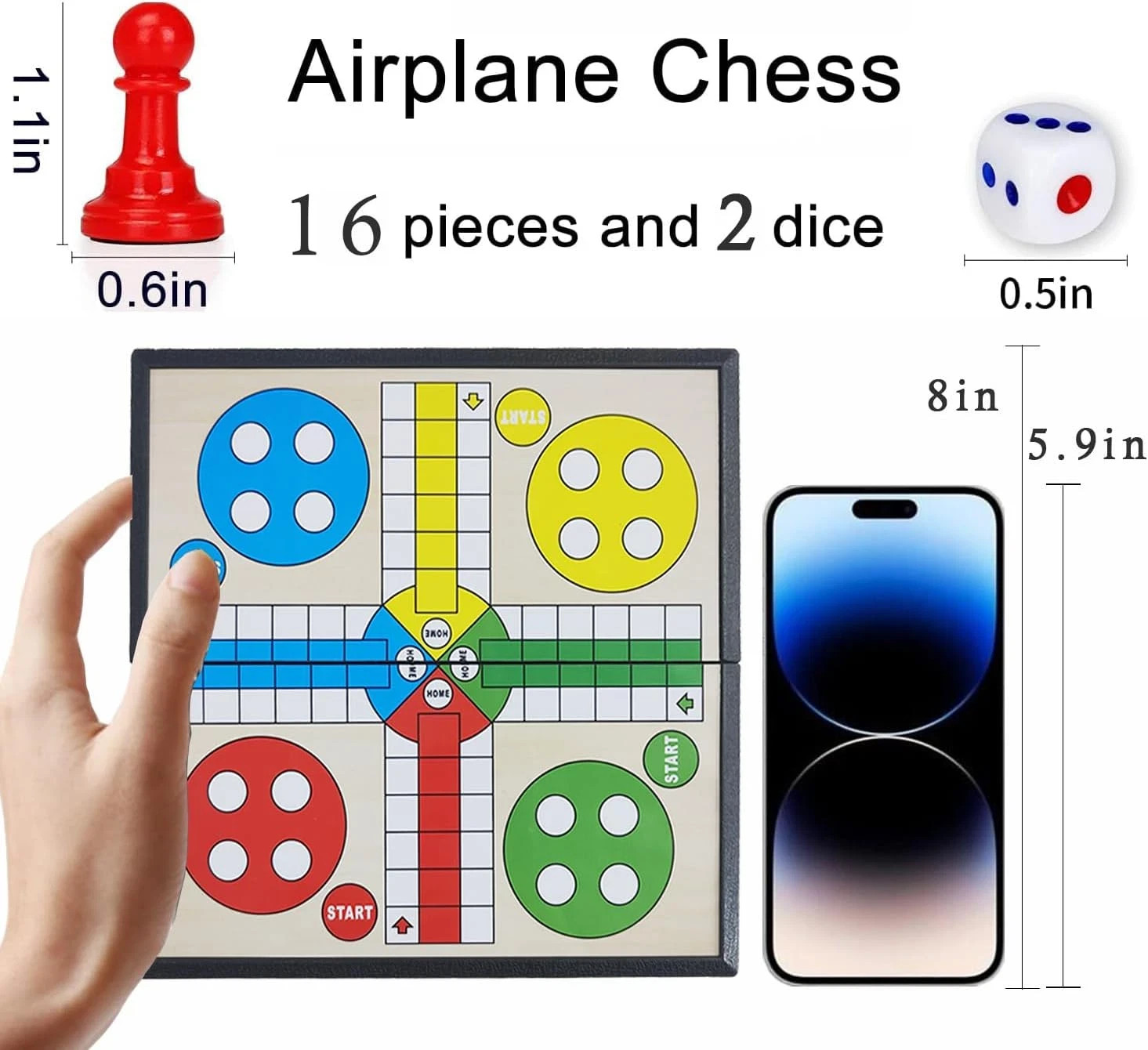Magnetic Ludo Travel Board Game Set, Folding Design and Light-Weight, Gift for K