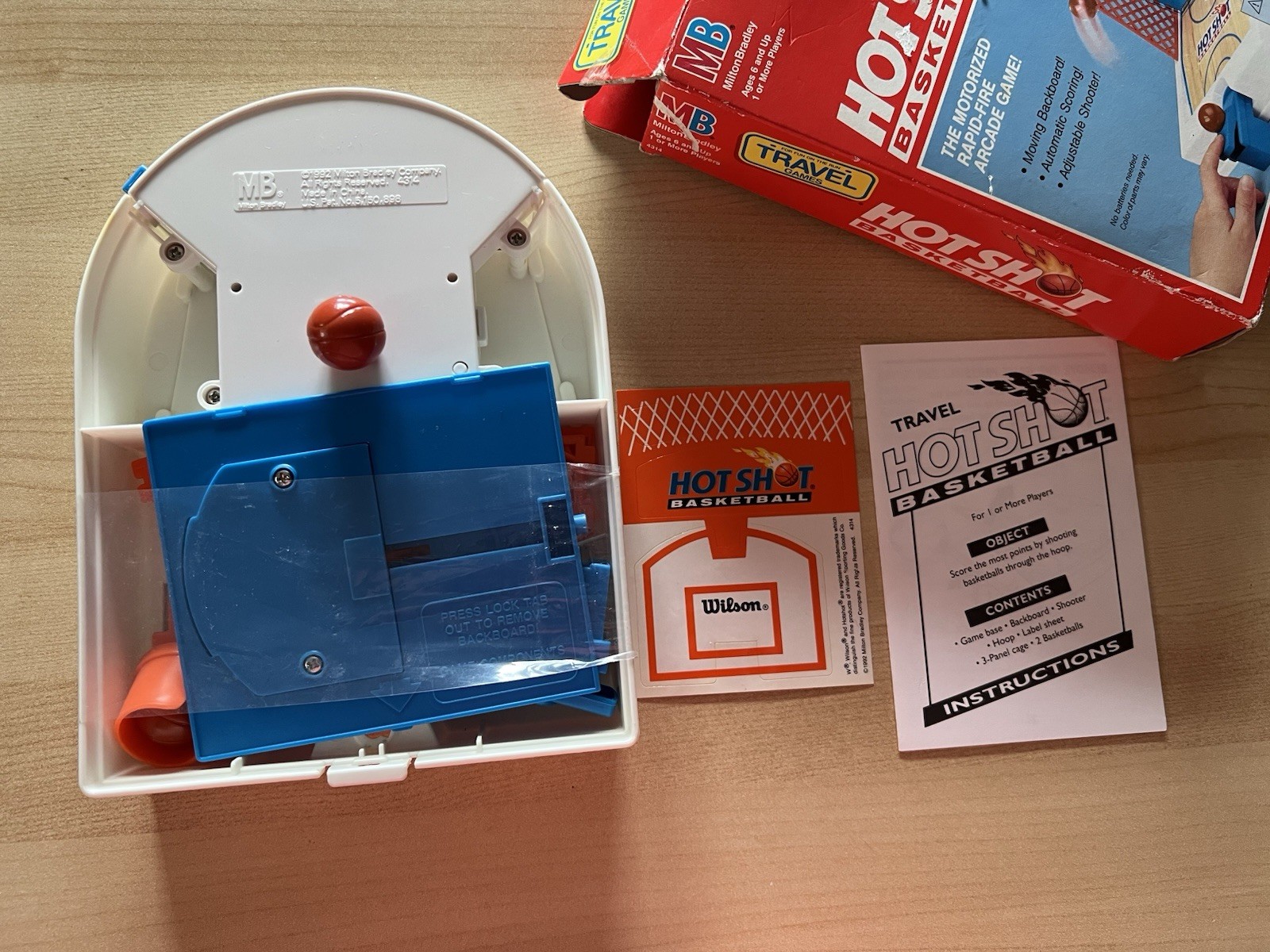 Vintage MB Hot Shot Basketball Travel Game Milton Bradley Complete Open Box
