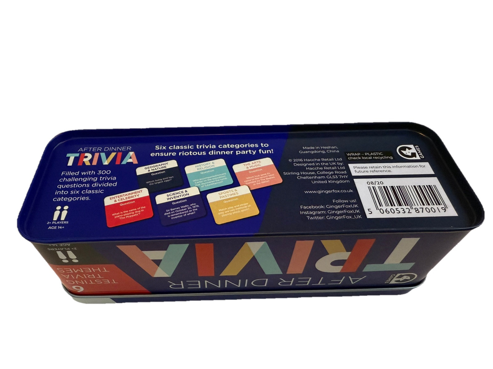 After Dinner Trivia 6 Testing Trivia Themes 300 Cards Tin NEW Game