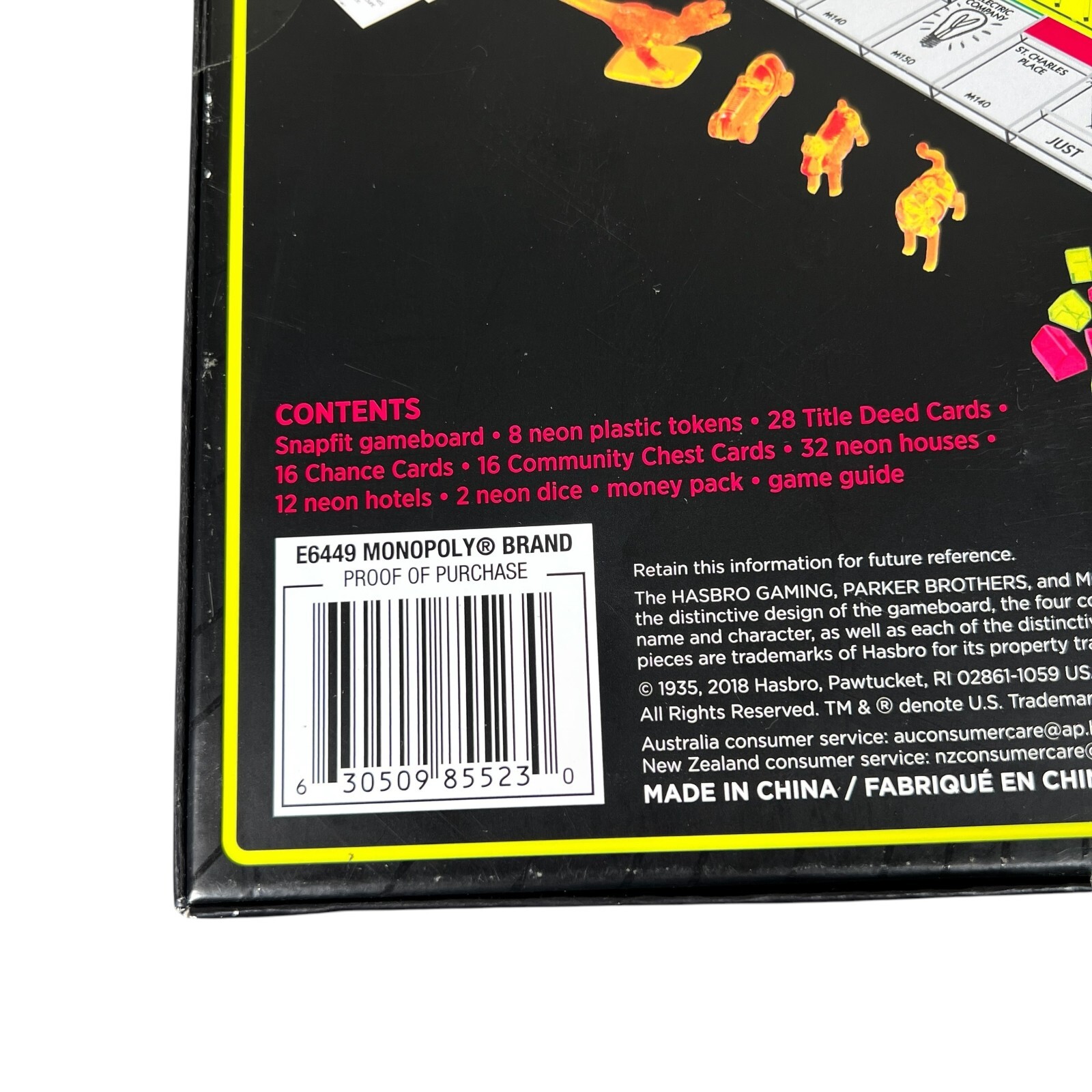Hasbro Gaming Monopoly Neon Property Trading Board Game Ages 8 & Up 2-6 Players