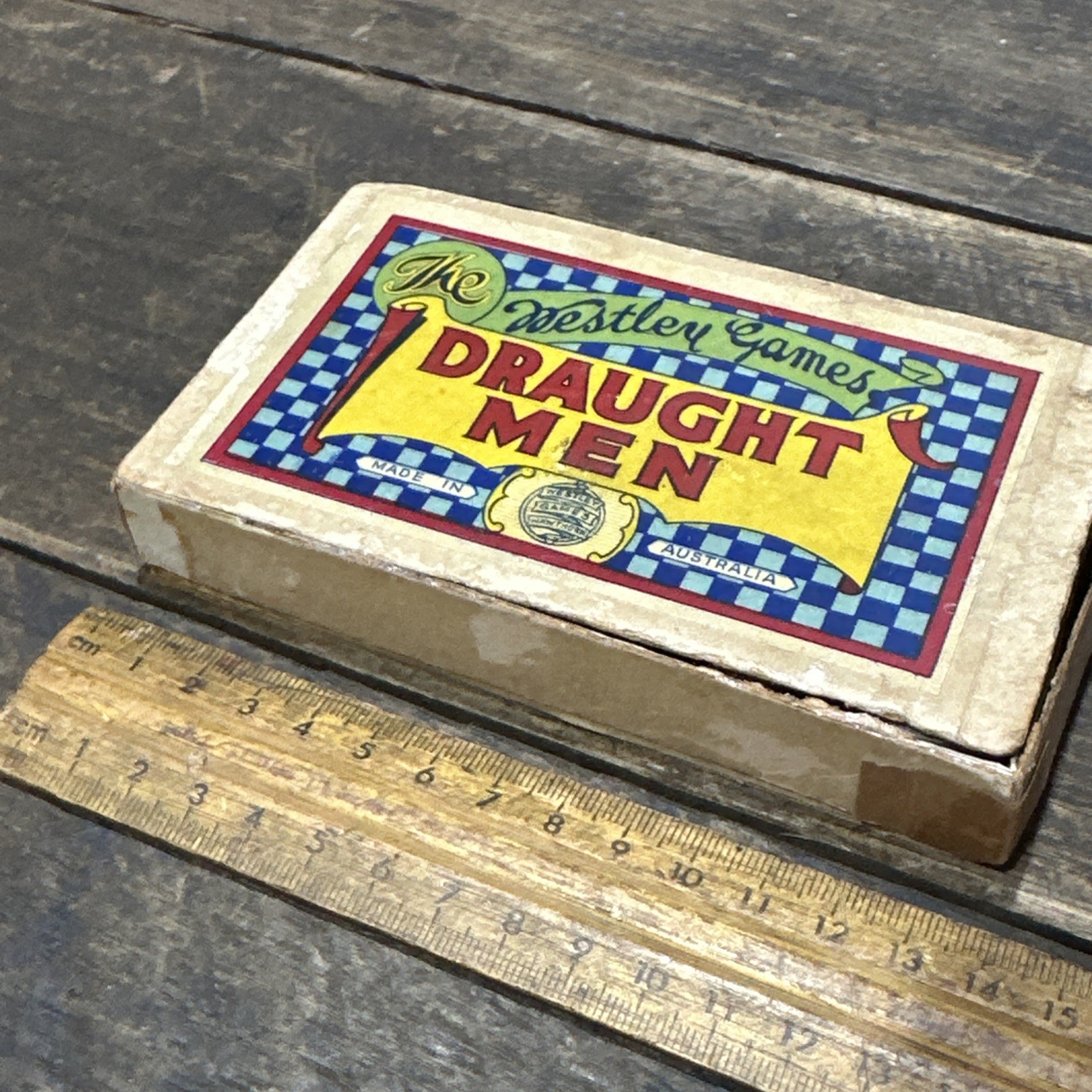 The Westley Games DRAUGHT MEN Game Vintage Board Game Made In Australia